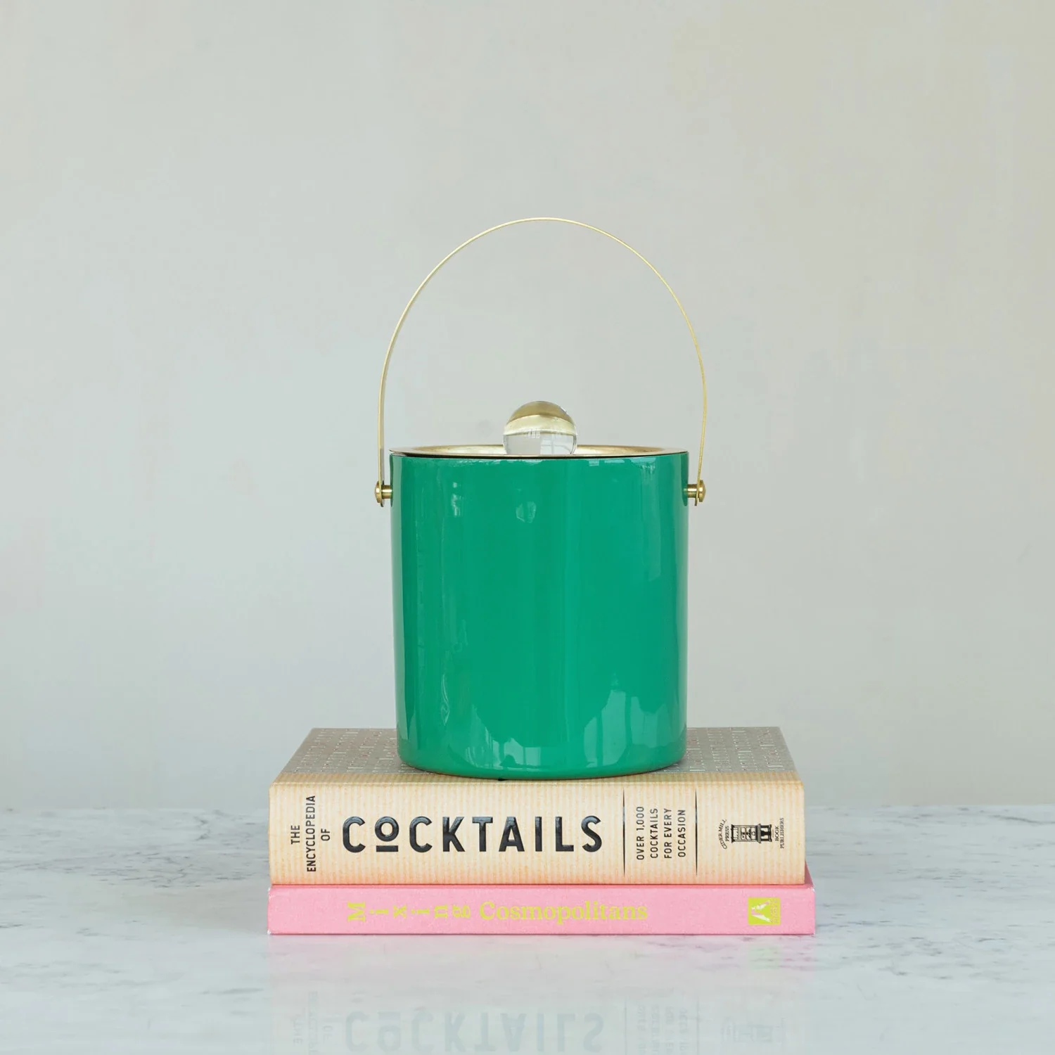 1-1/2 Quart Enameled Stainless Steel Ice Bucket w/ Lid