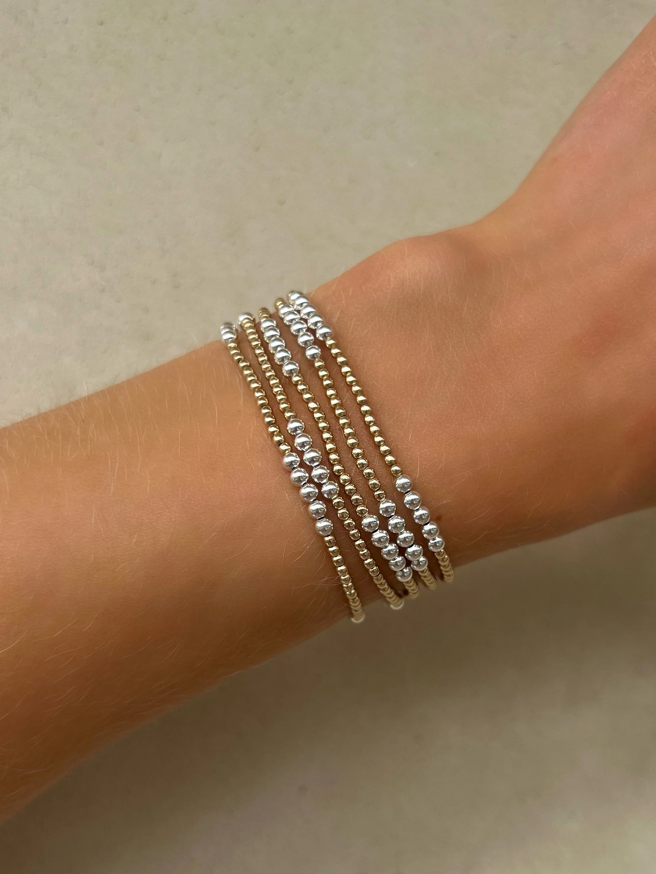 2MM Yellow Gold Filled Bracelet with 3MM Sterling Silver - Image 2