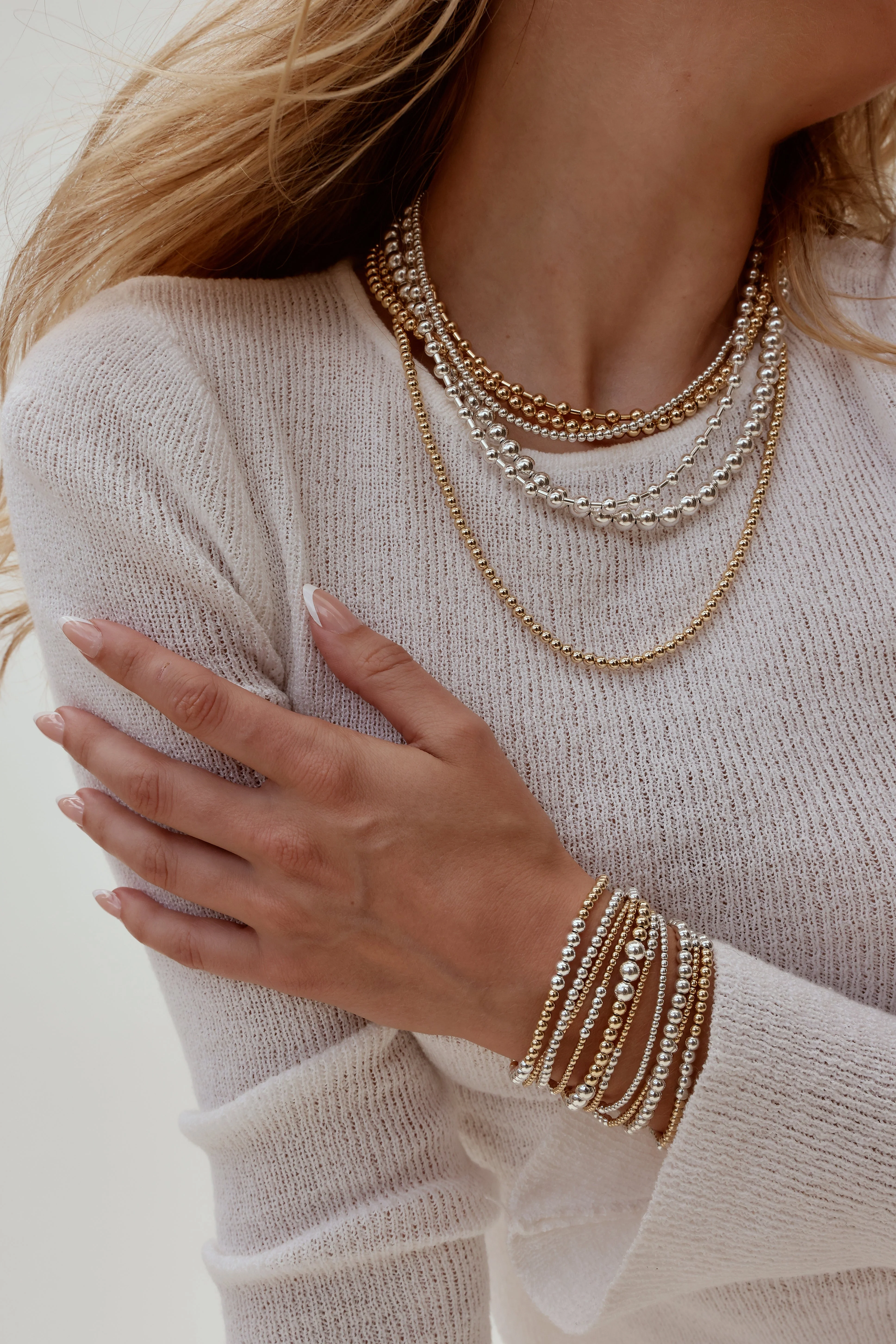 2MM Yellow Gold Filled Bracelet with 3MM Sterling Silver - Image 4