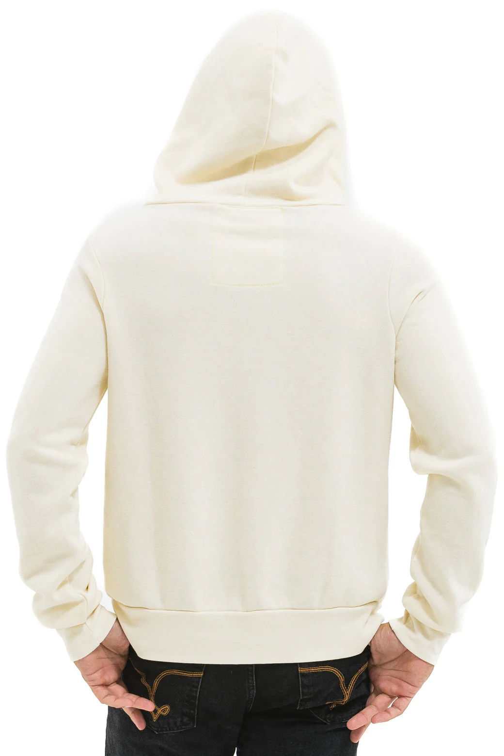 Aviator Nation - 5 Stripe Zip Hoodie - Vintage White / White Neon - Image 10