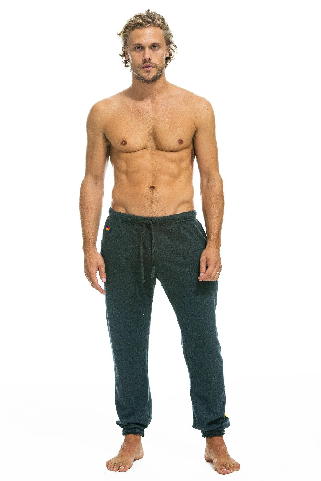 Aviator Nation - 5 Stripe Men's Sweatpants - Charcoal - Image 3
