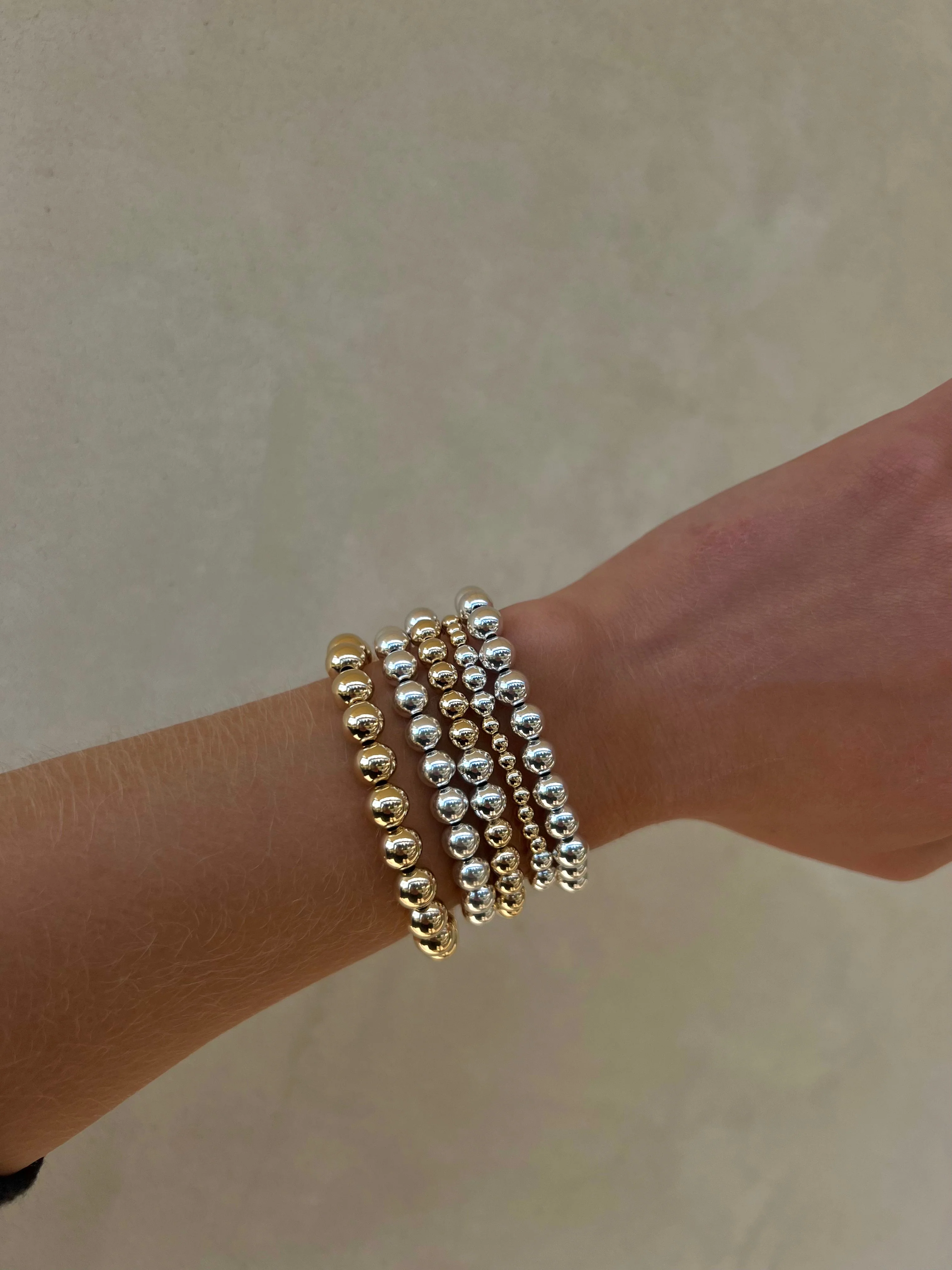 6MM Yellow Gold Filled Bracelet with 7MM Sterling Silver - Image 2