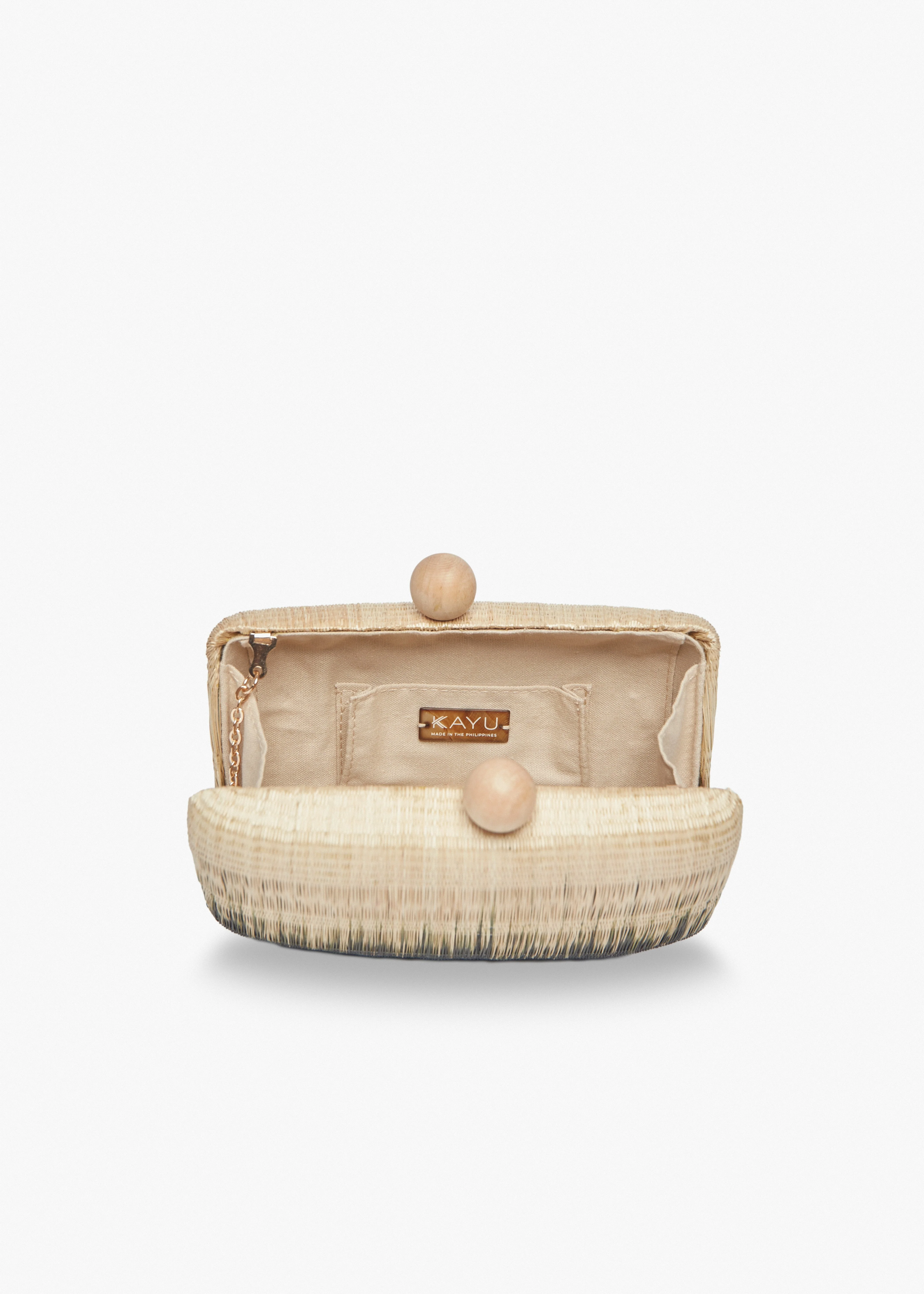 Akna Woven Ombre Straw Clutch Bag - Image 2