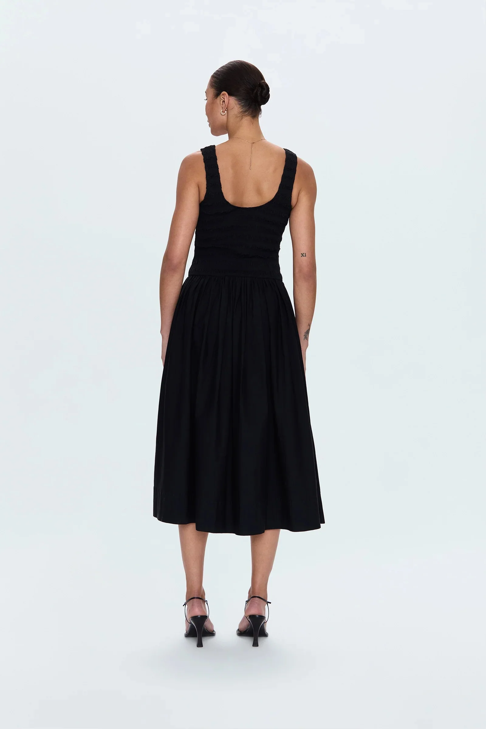 Pistola - Alessia Smocked Drop Waist Dress - Noir - Image 5