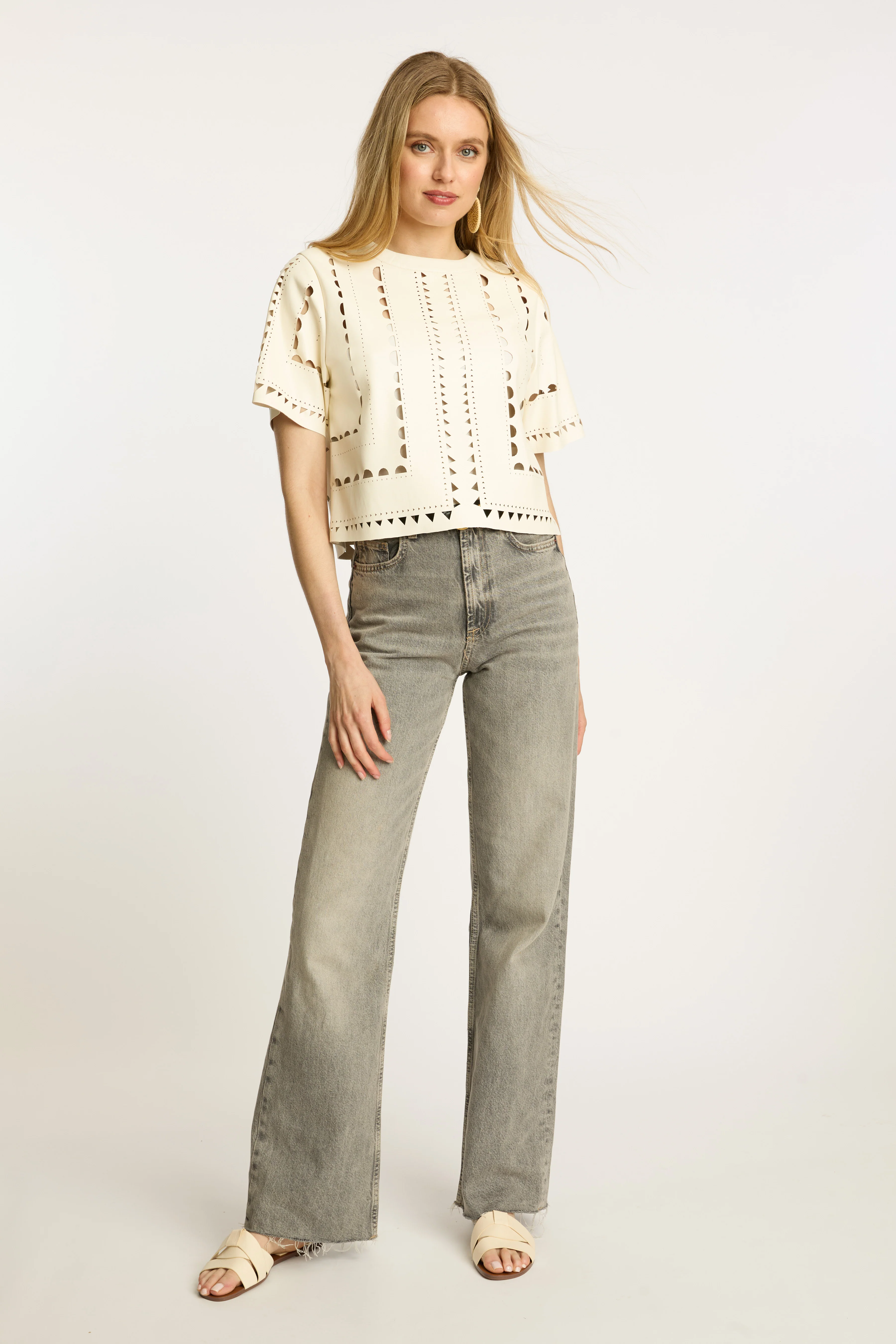 Caballero - Anisa Top - Antique White Vegan Leather