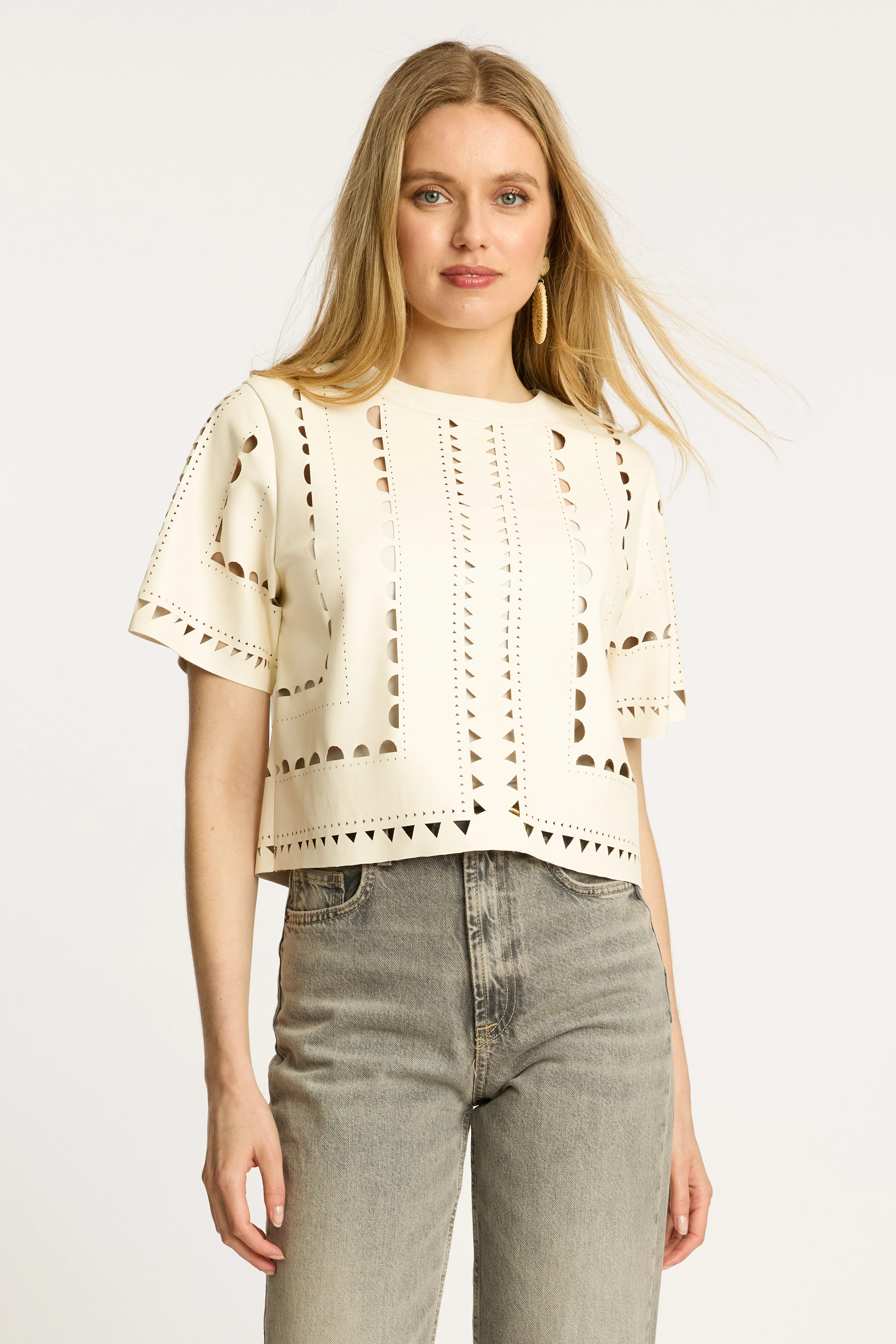 Caballero - Anisa Top - Antique White Vegan Leather - Image 2