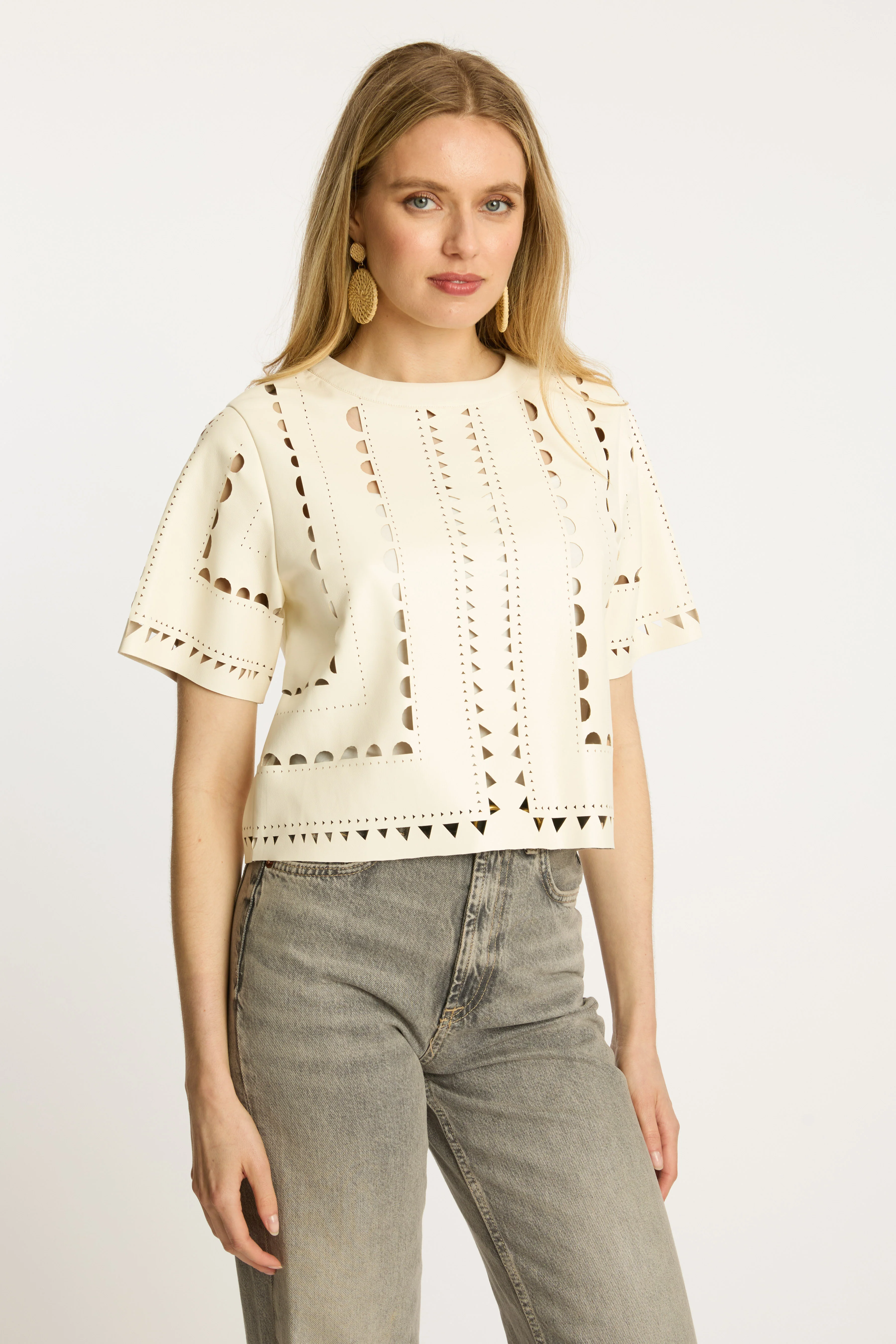Caballero - Anisa Top - Antique White Vegan Leather - Image 3