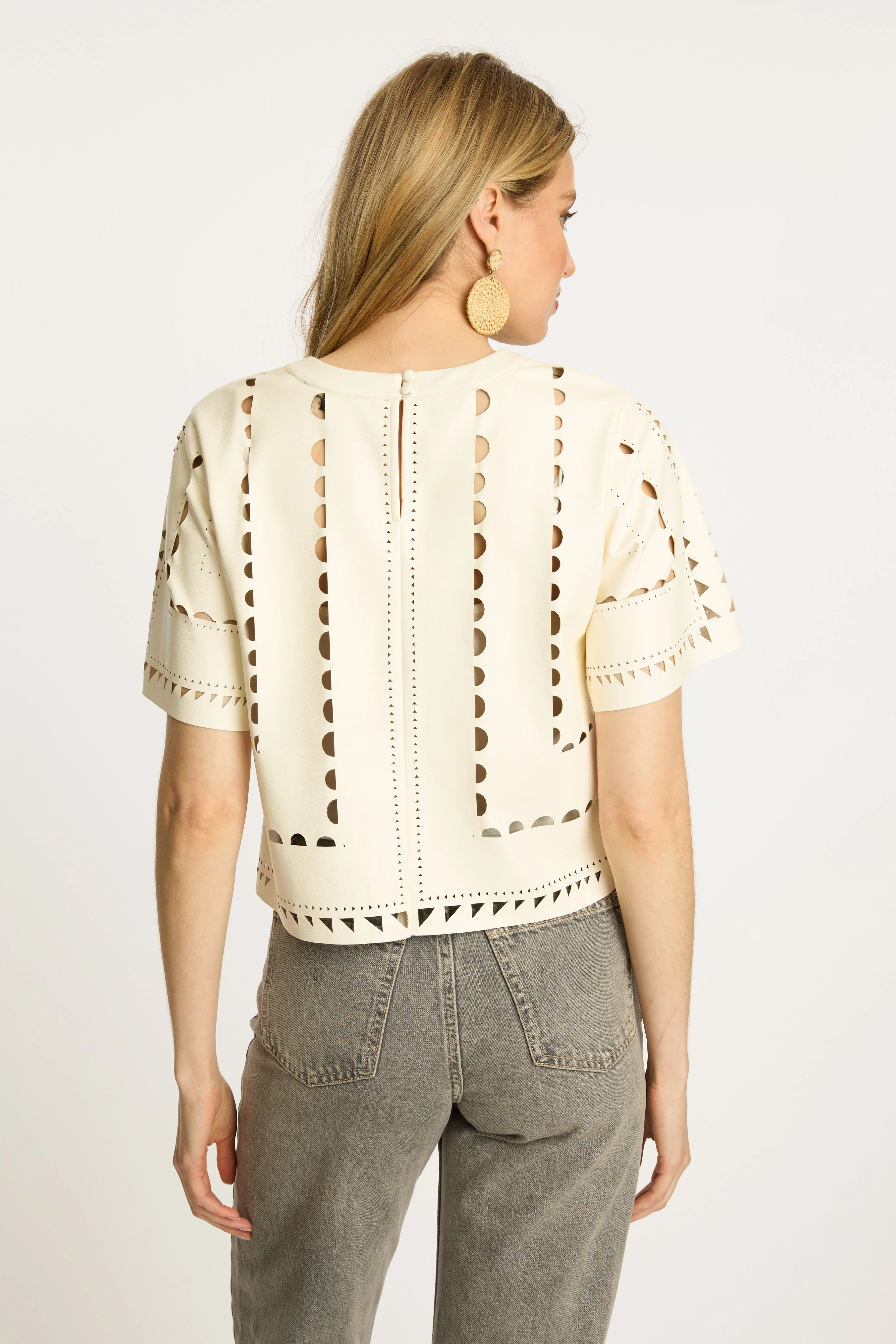 Caballero - Anisa Top - Antique White Vegan Leather - Image 5