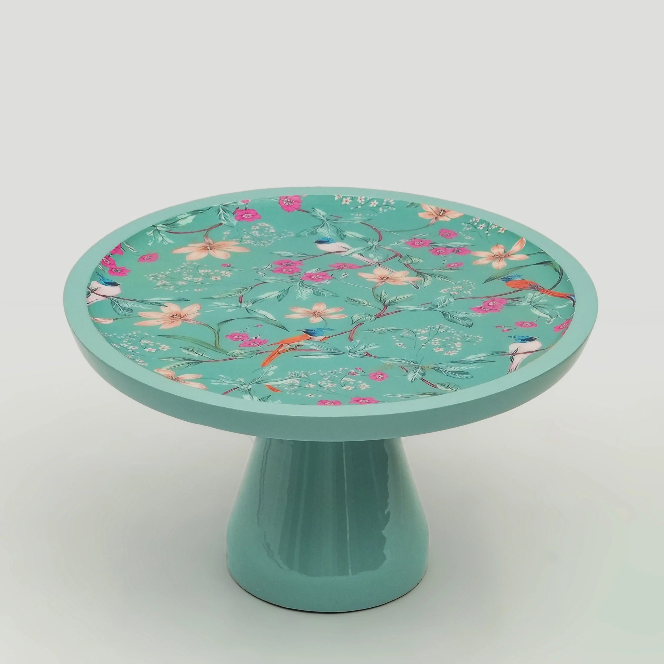 Aqua Flora Pedestal Cake Stand - Image 6