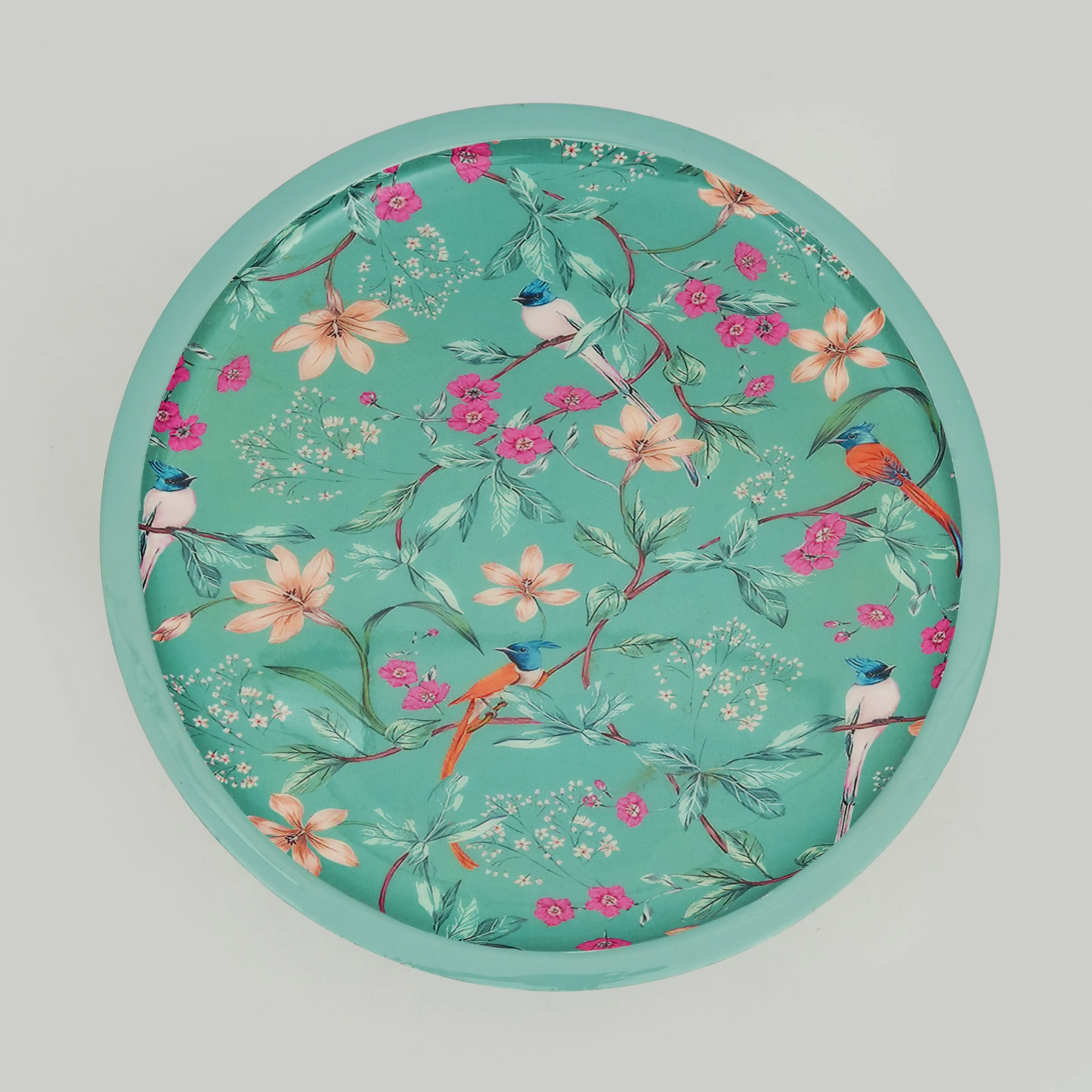 Aqua Flora Pedestal Cake Stand - Image 8