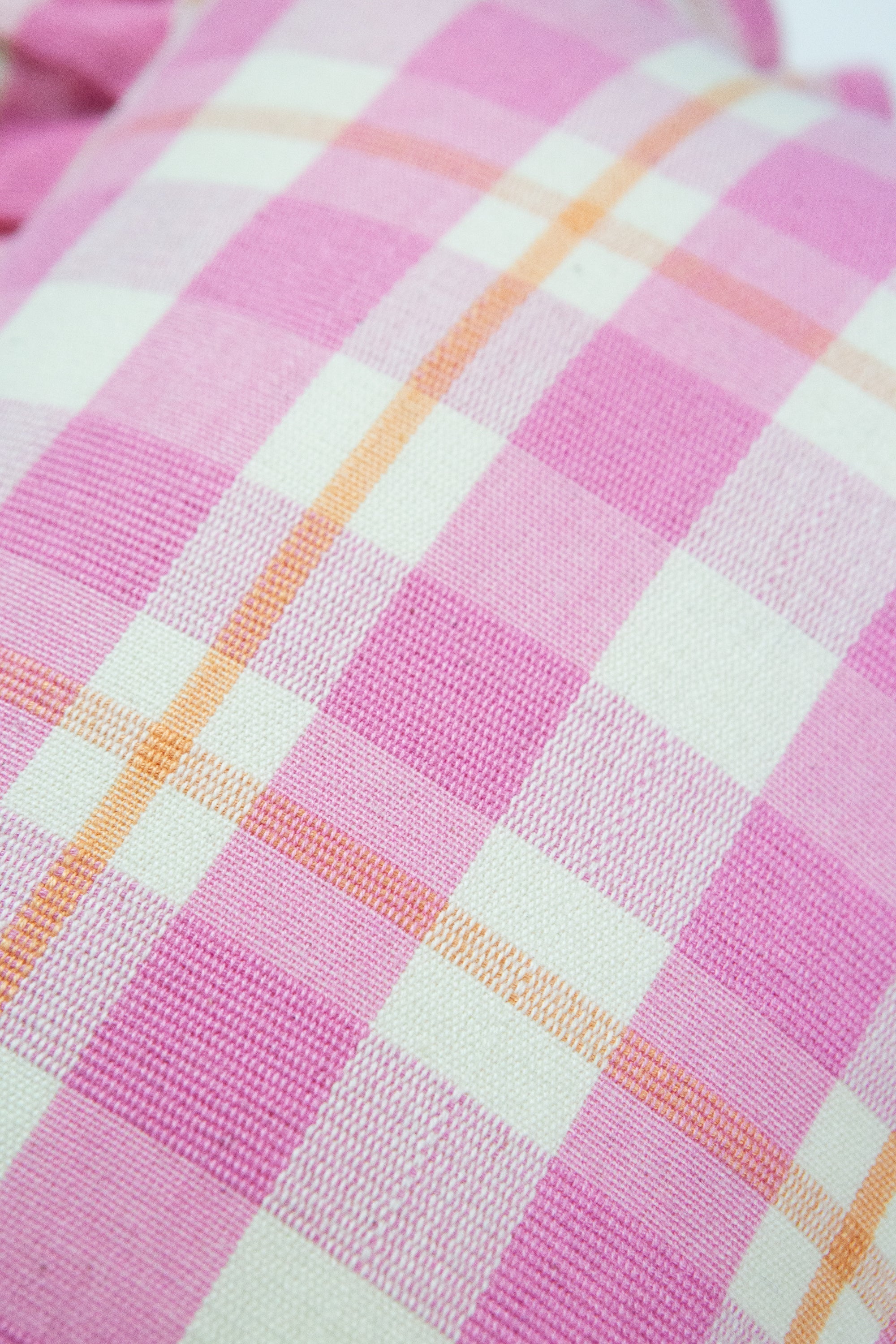 Archive NY Abigail Ruffle Plaid Pillow in Bubblegum - Image 4