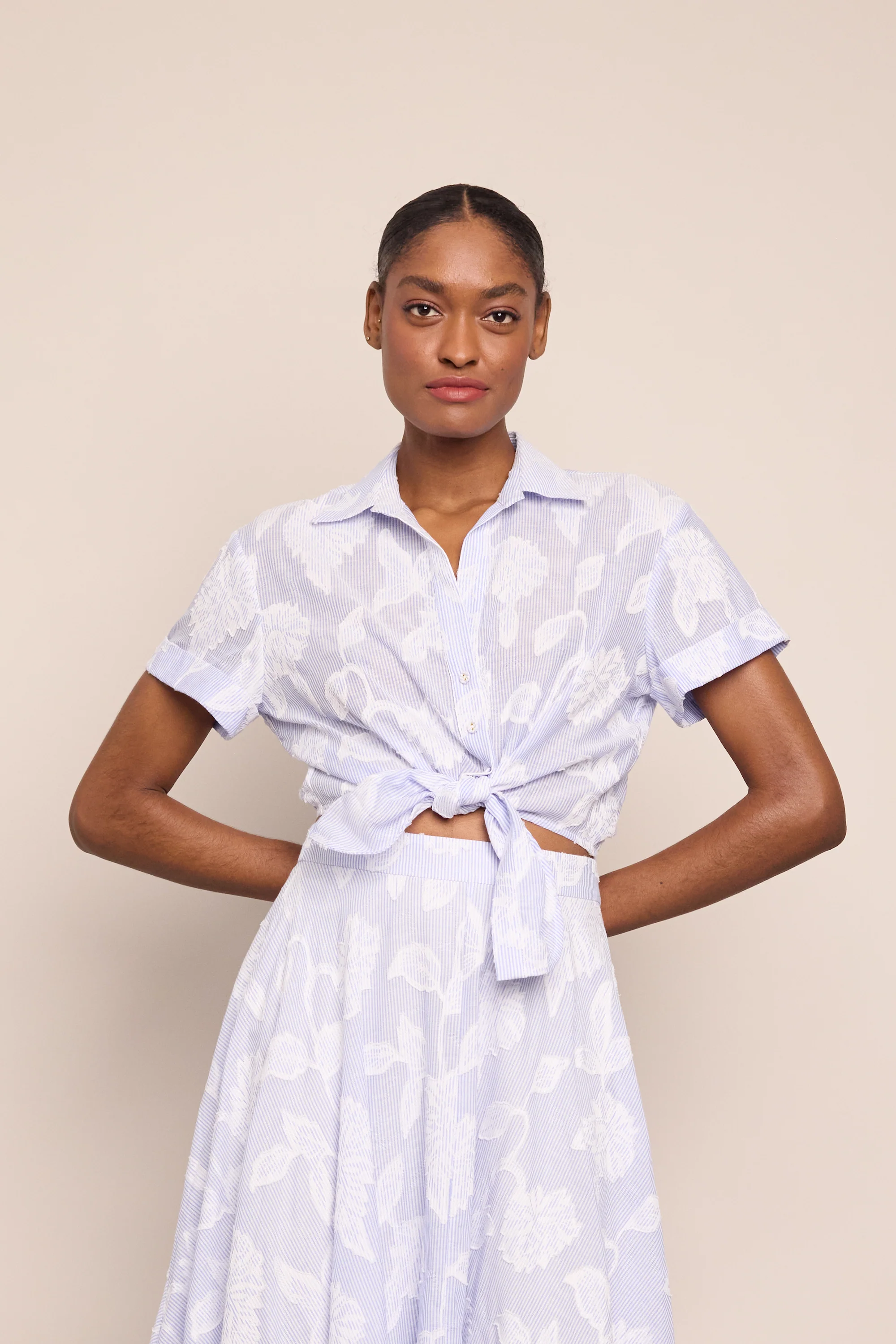 Cara Cara - Asbury Top - Floral Clip Jacquard - Image 2