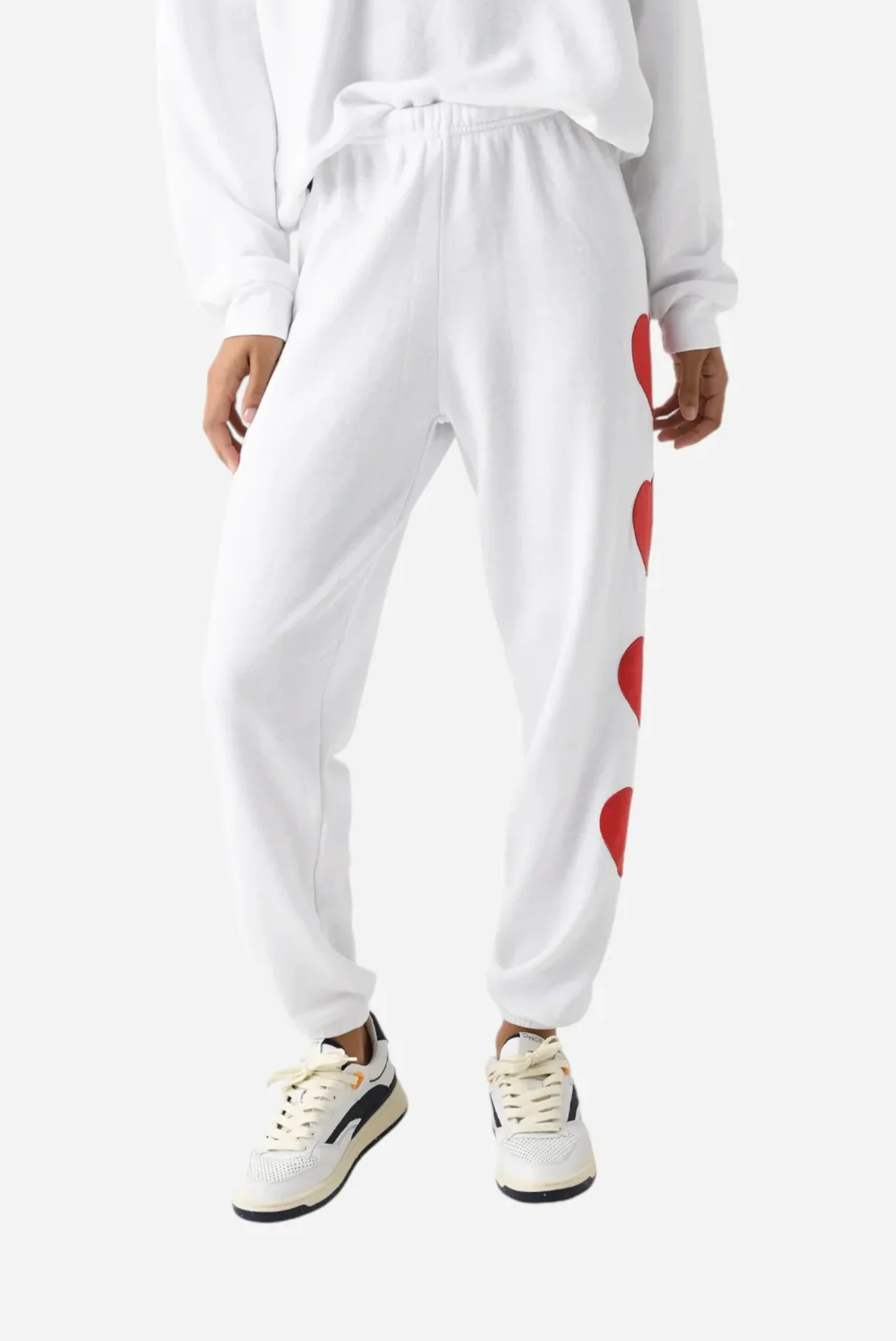 Aviator Nation - Heart Stitch 4 Women's Sweatpants - White - Image 2