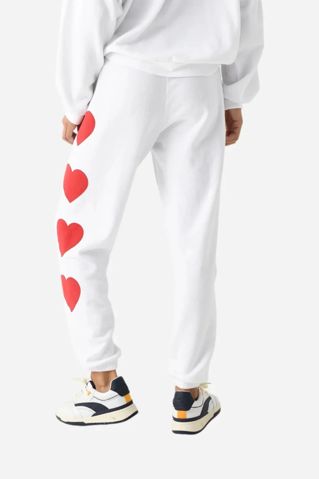 Aviator Nation - Heart Stitch 4 Women's Sweatpants - White - Image 3