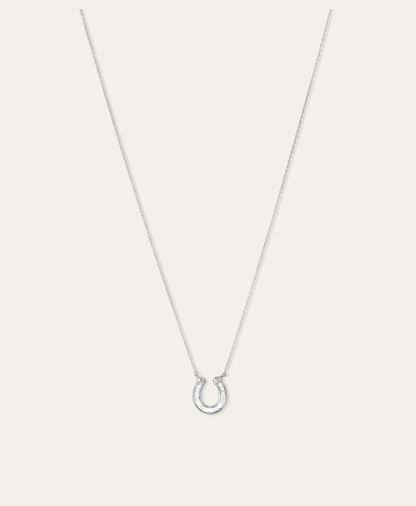 Adina Reyter - Baguette Horseshoe Necklace in Sterling Silver