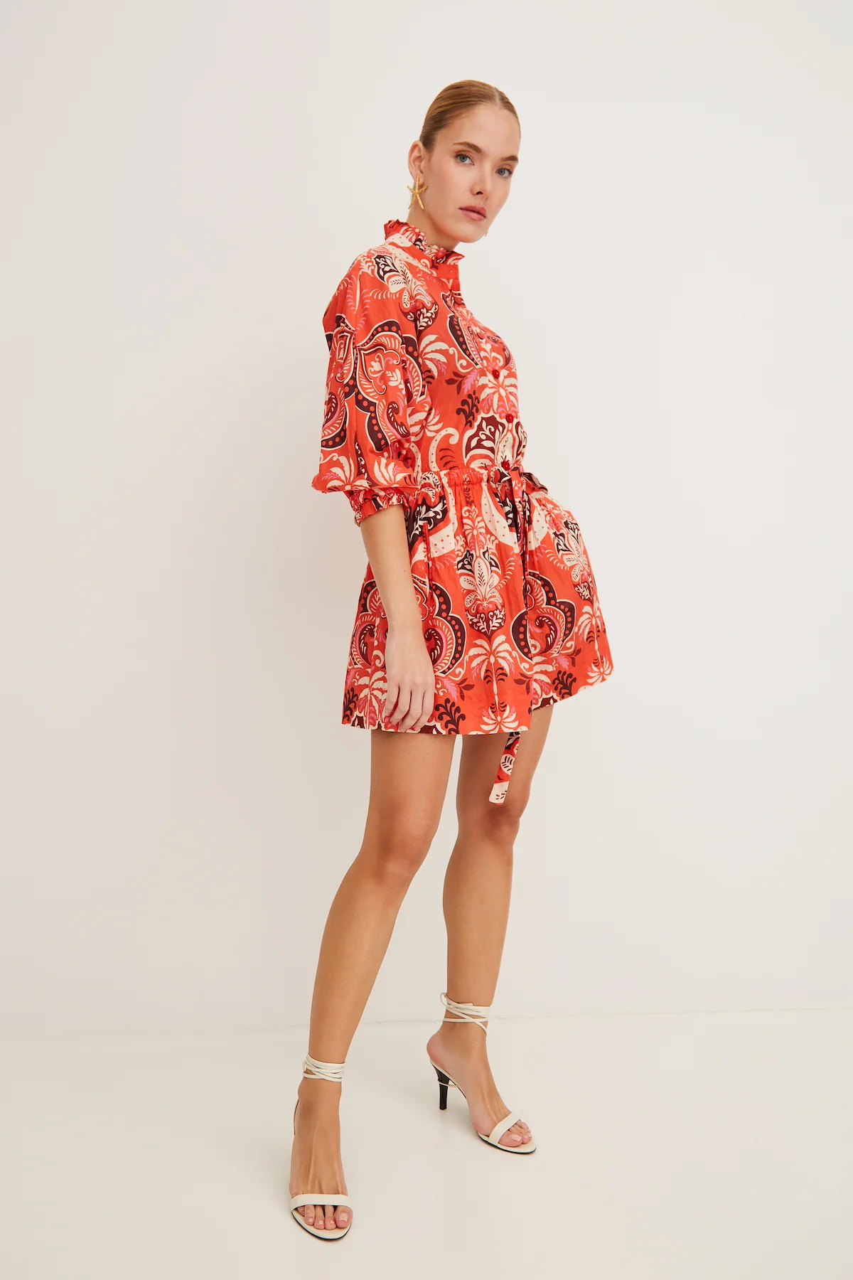 Cara Cara - Beatrice Mini Dress - Palm Pavillion Coral - Image 2