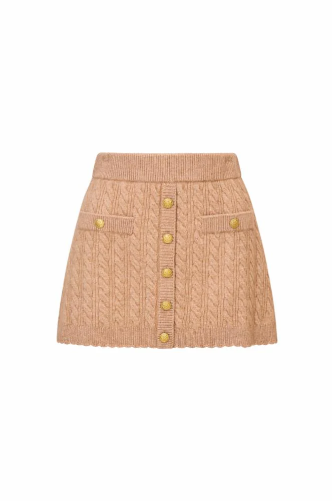 LoveShackFancy - Berritt Skirt - Camel Malange