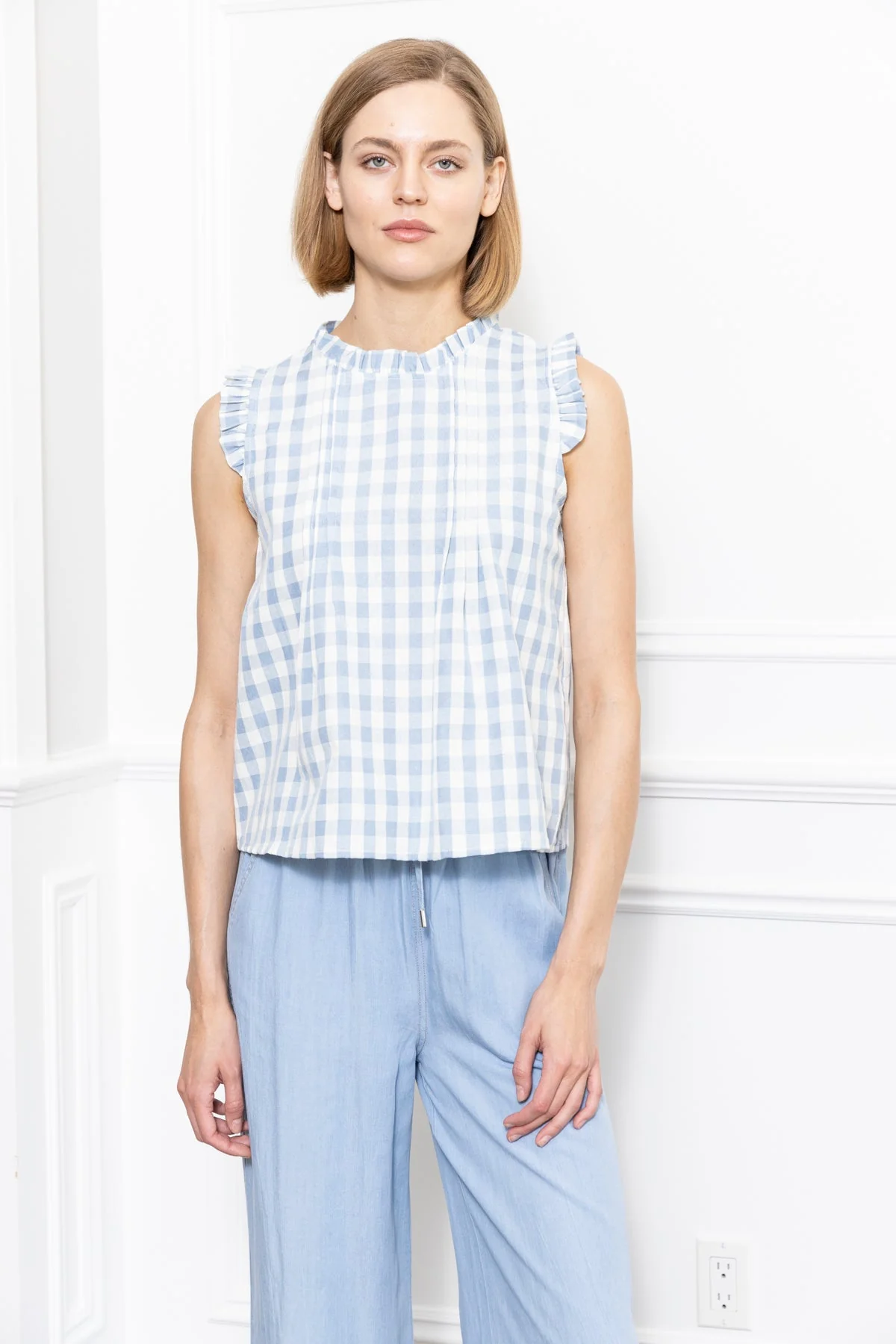 Zero Degree Celcius - Blue White Check Top