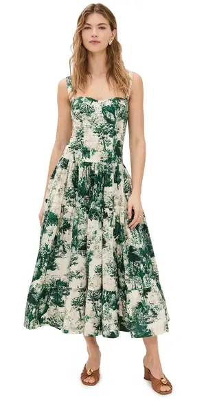 Cara Cara - Santiago Midi Dress - Gardens Green - Image 2