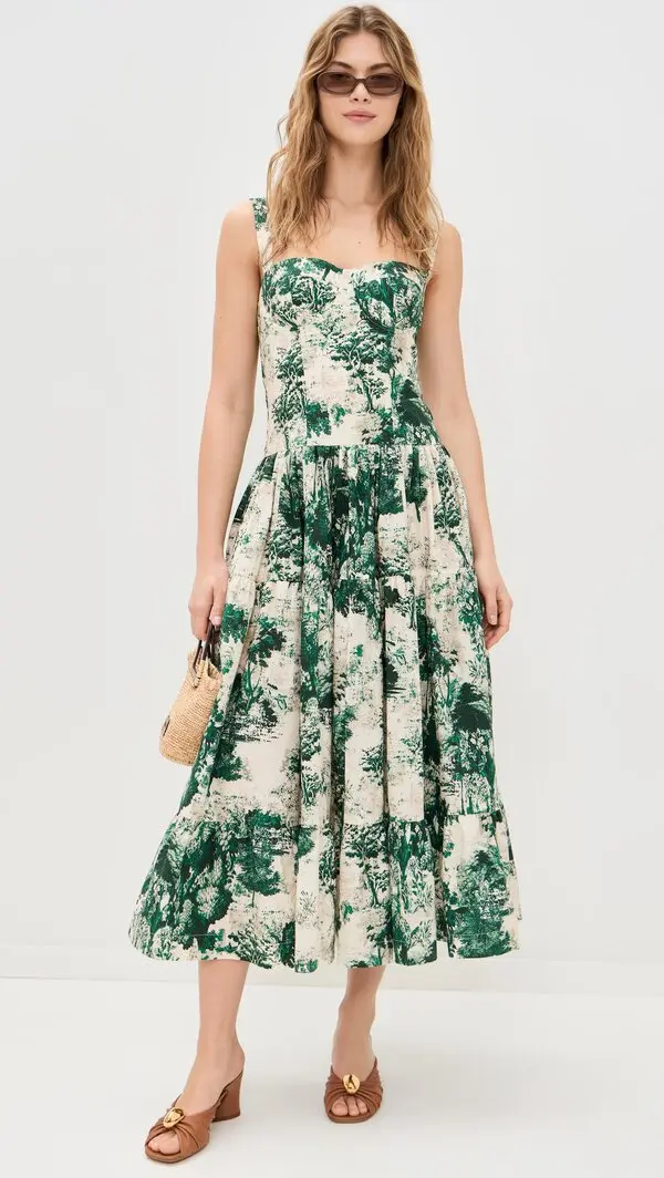 Cara Cara - Santiago Midi Dress - Gardens Green - Image 3