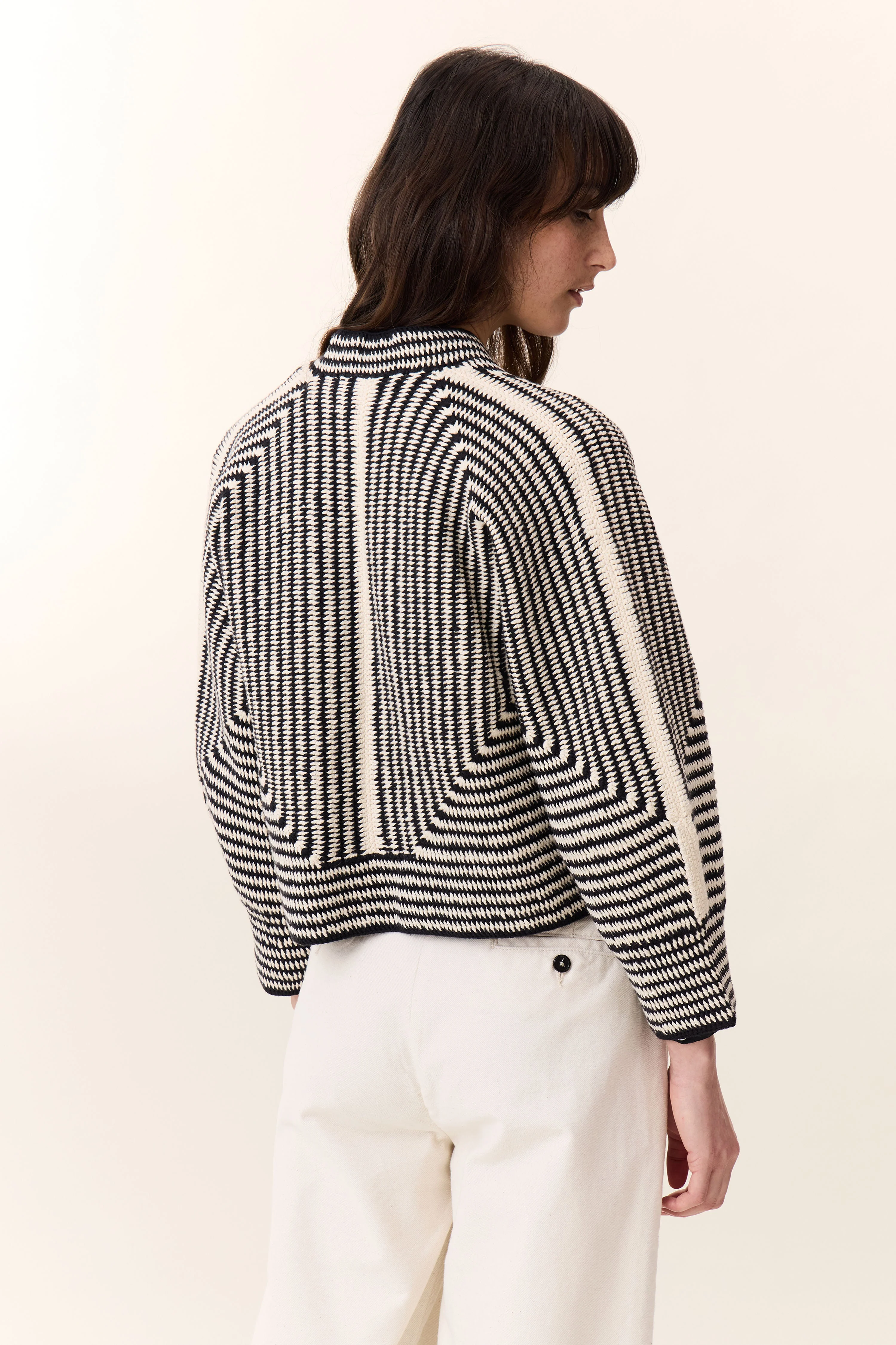Leon & Harper - Marvela Striped Black Cardigan - Image 3