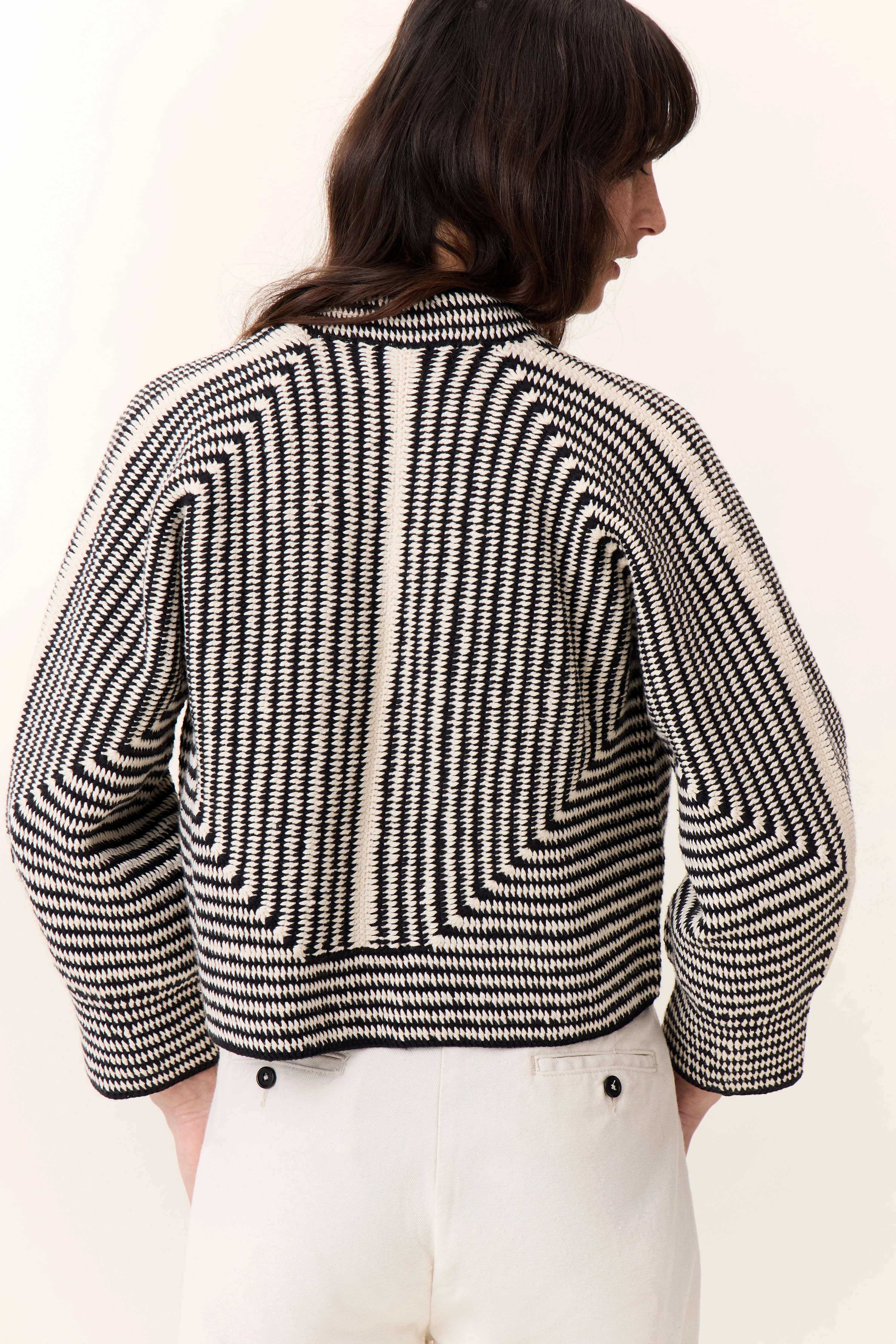 Leon & Harper - Marvela Striped Black Cardigan - Image 6