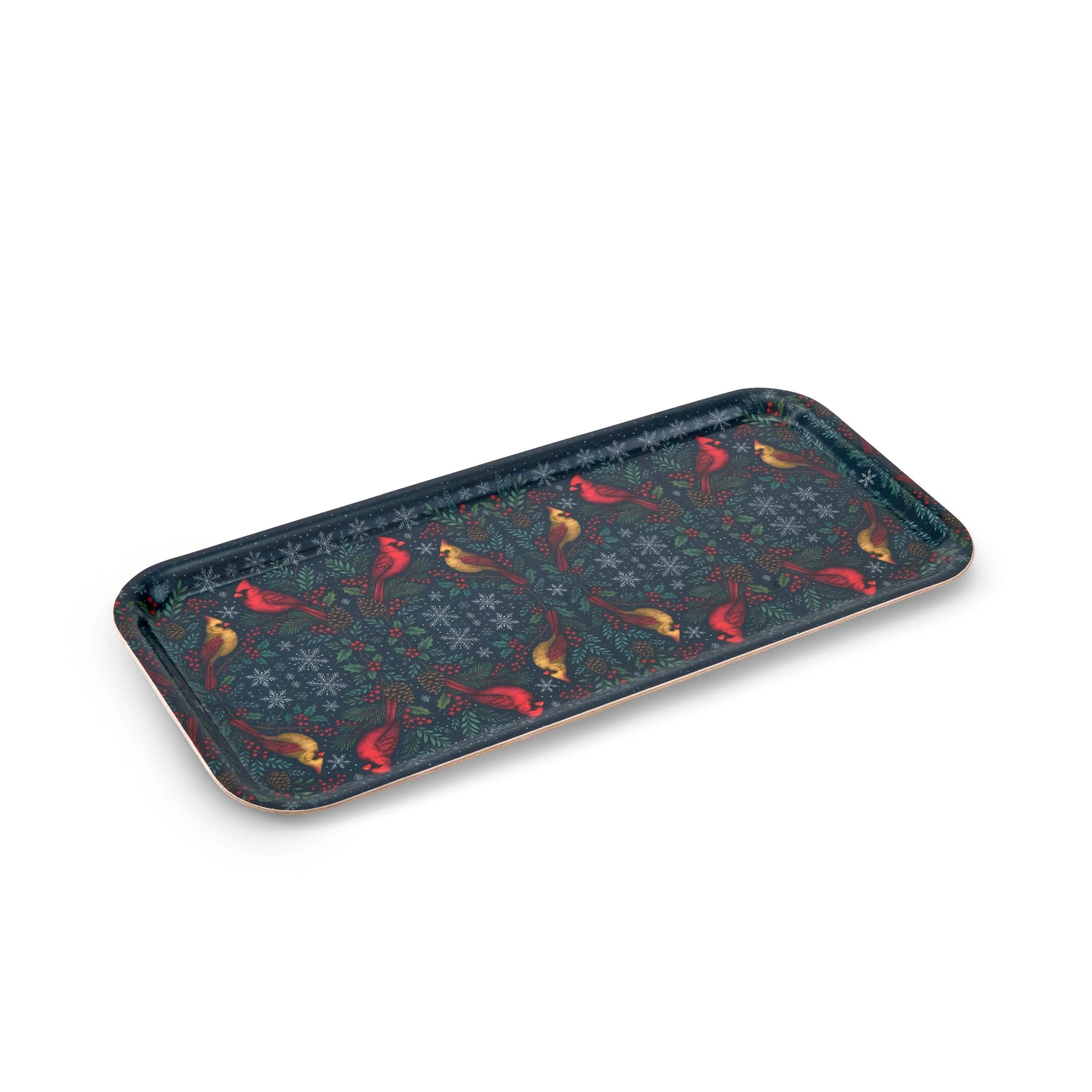 Cardinal Couple Narrow Birchwood Small Decorative Tray - Image 3