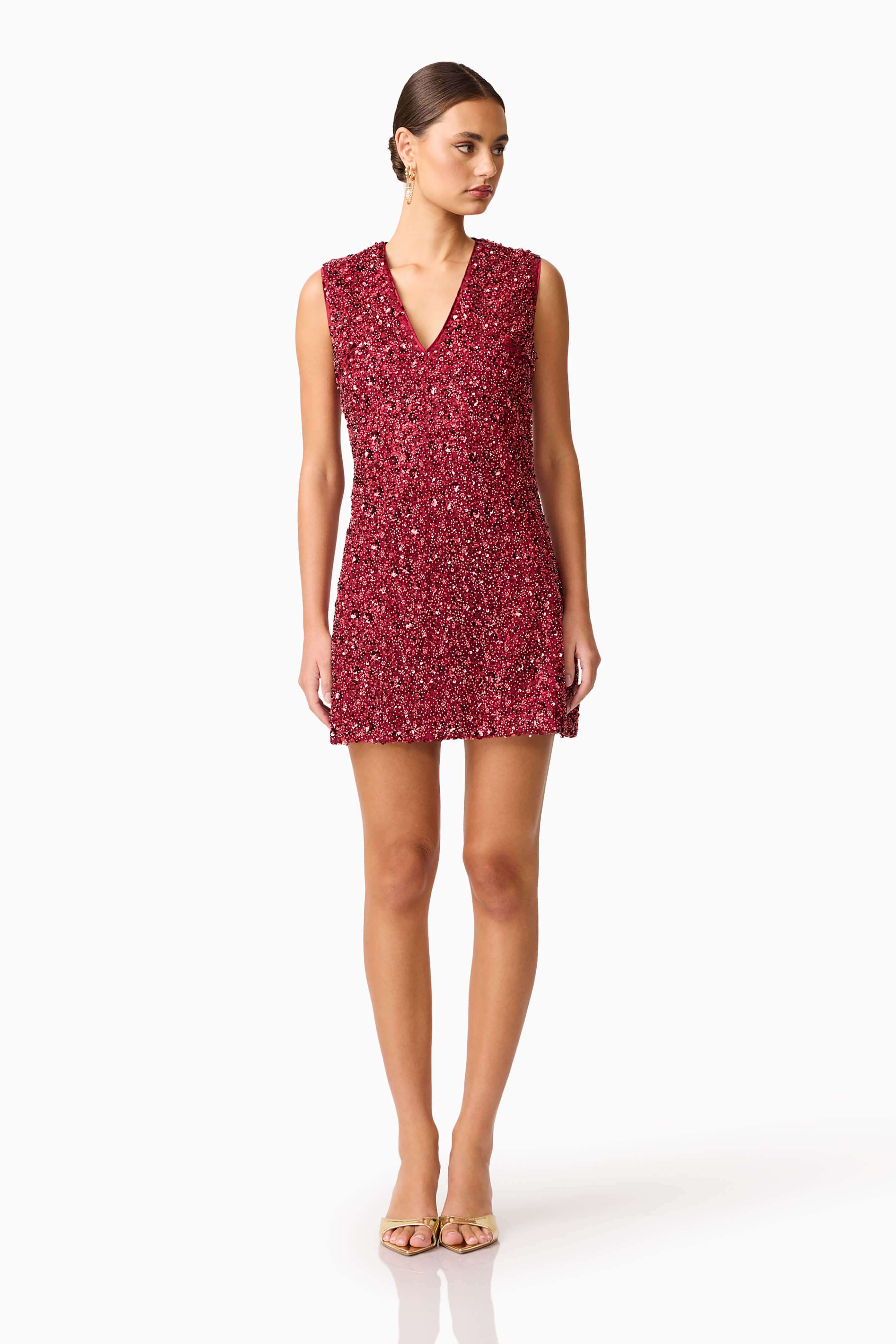 Elliatt - Carmen Shift Mini Dress - Berry - Image 4