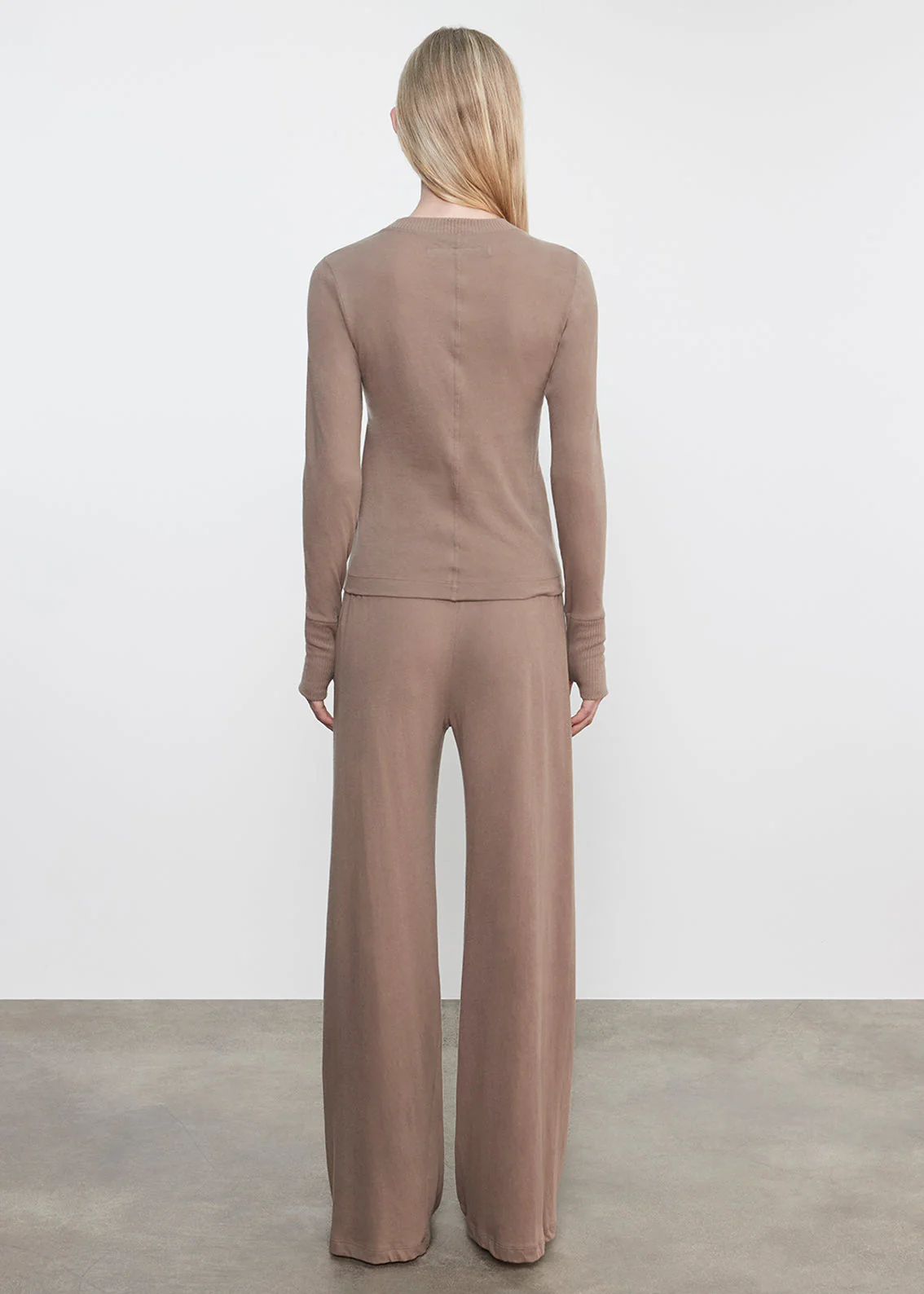 Enza Costa - Cashmere Jersey Easy Drawcord Pant - Walnut - Image 3
