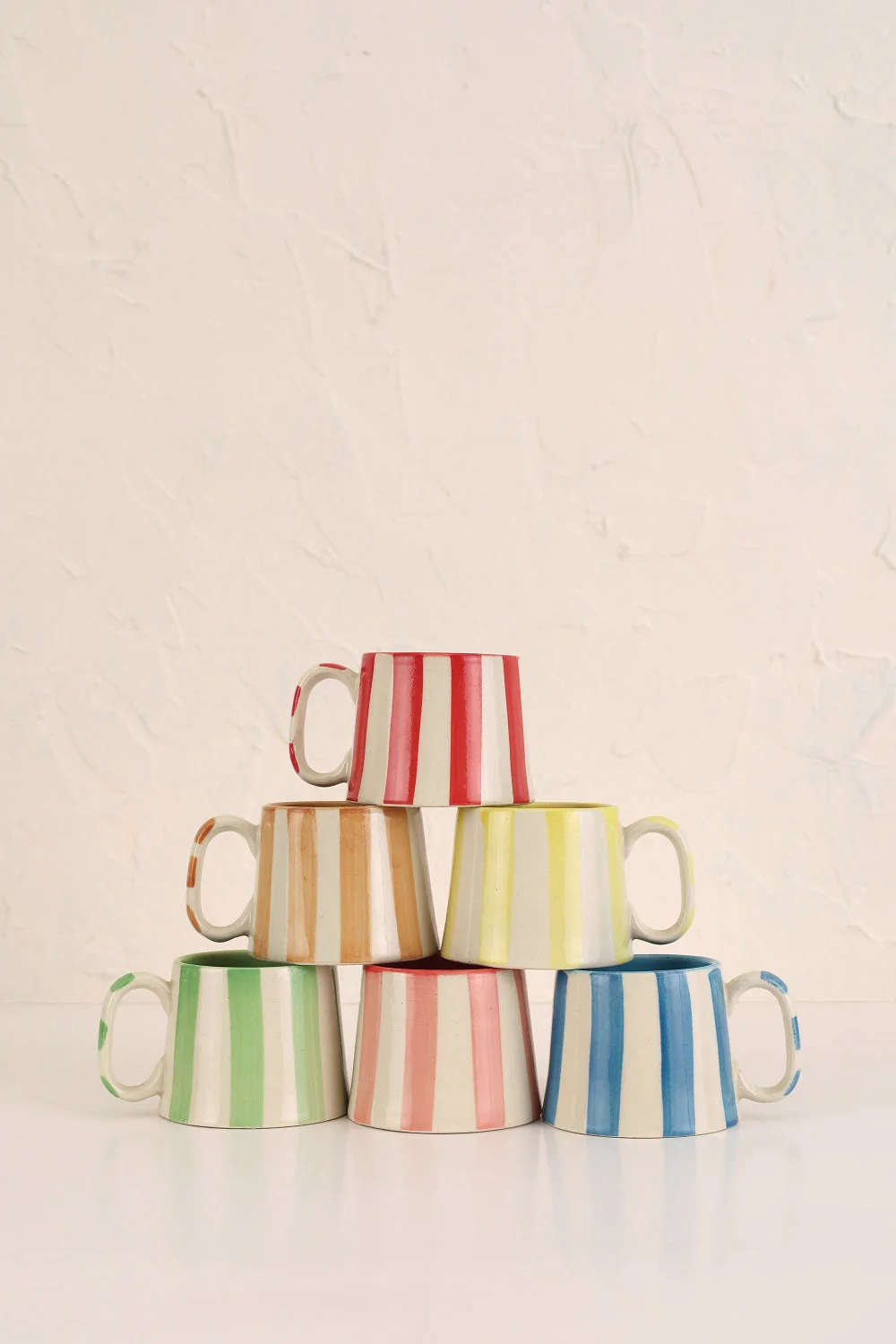 Ceramic Blue Stripe Coffee cup- 220ml (SET OF 4) - Image 4