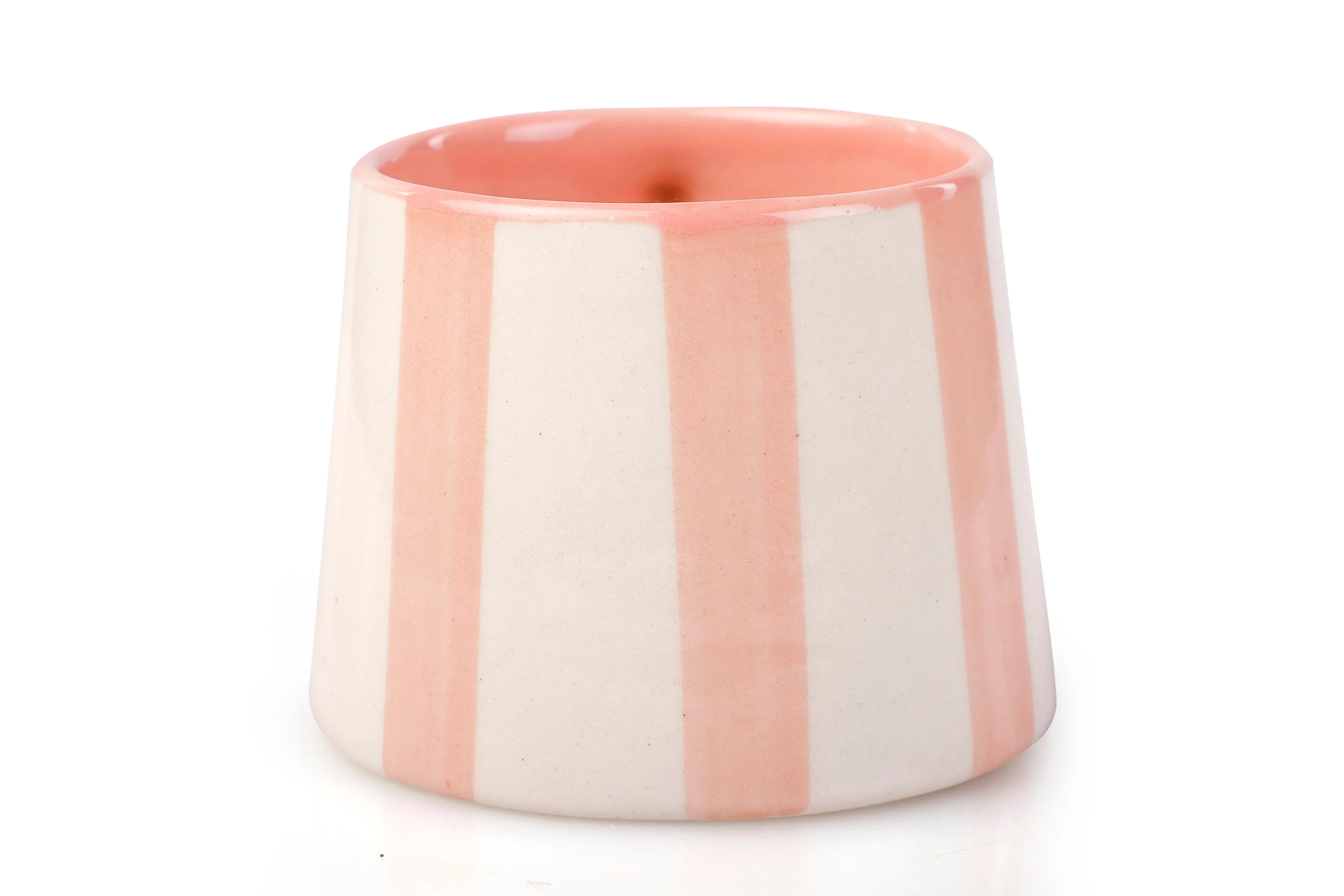 Ceramic Pink Stripe  Coffee cup- 220ml - 3.5 x 2.5 Inches (Set of 2) - Image 4