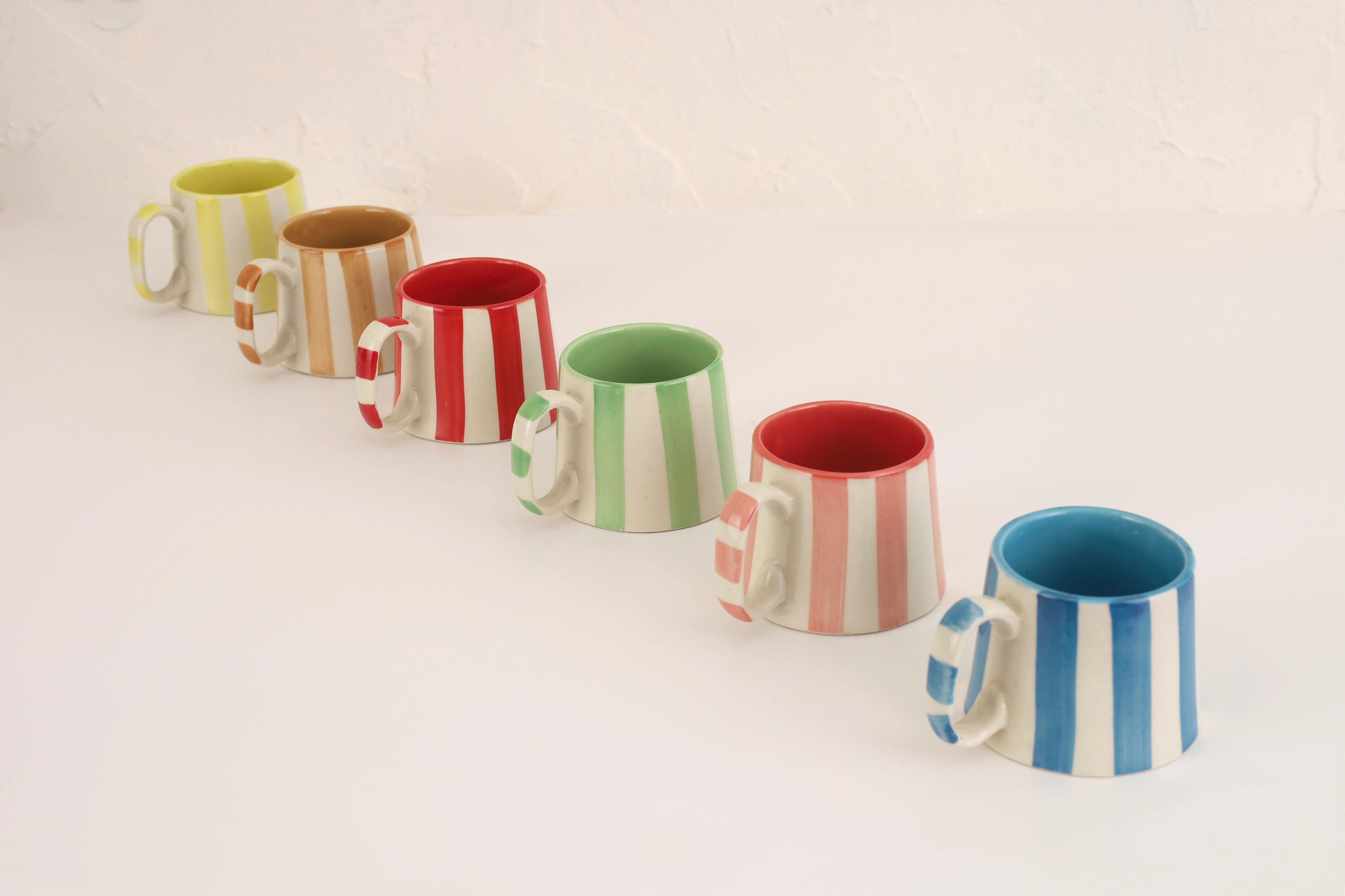 Ceramic Pink Stripe  Coffee cup- 220ml (SET OF 4) - Image 3