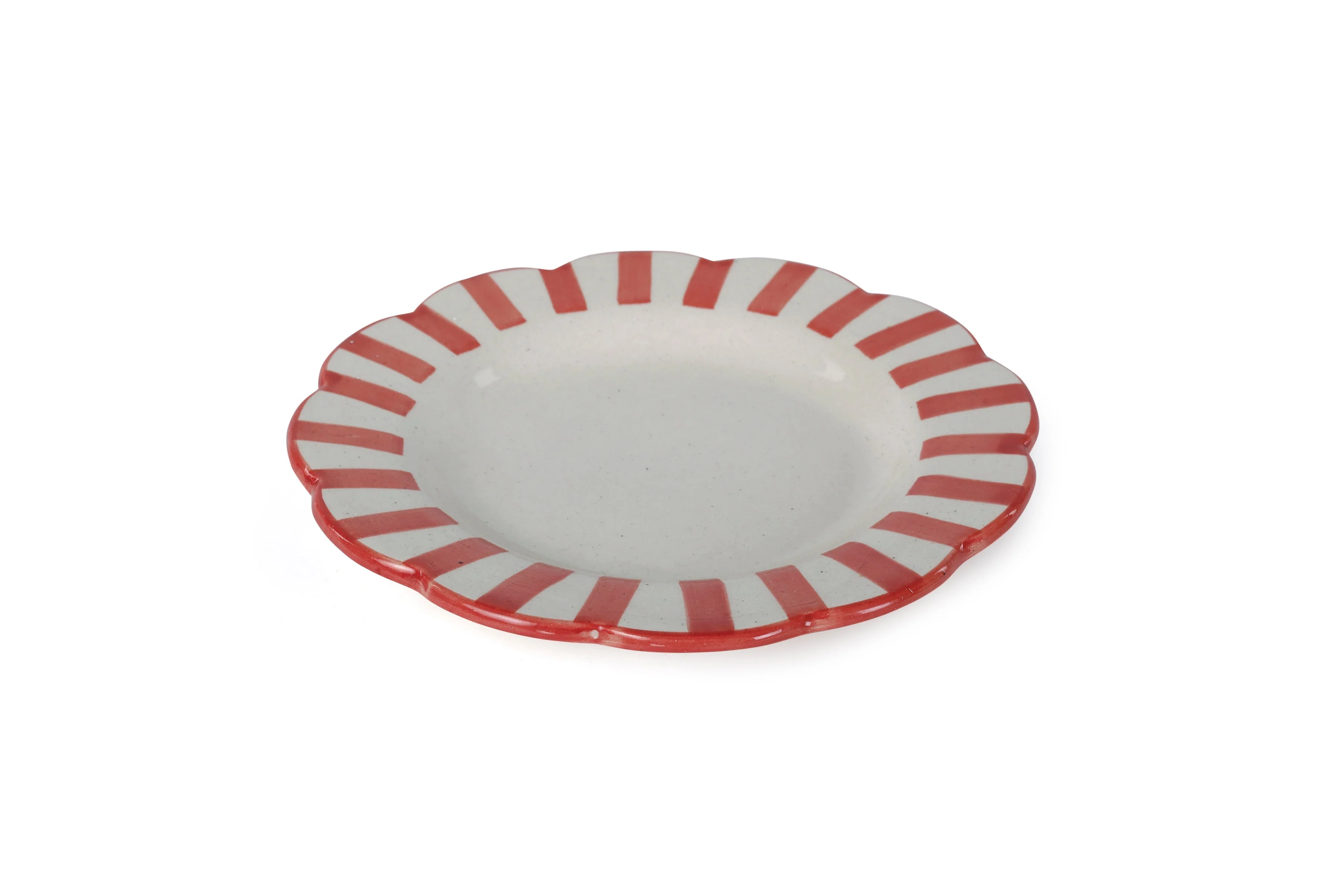 Ceramic stripe Salad Plate, Red- 8.25x 8.25 x 1.25 Inches ( Set of 2 ) - Image 5