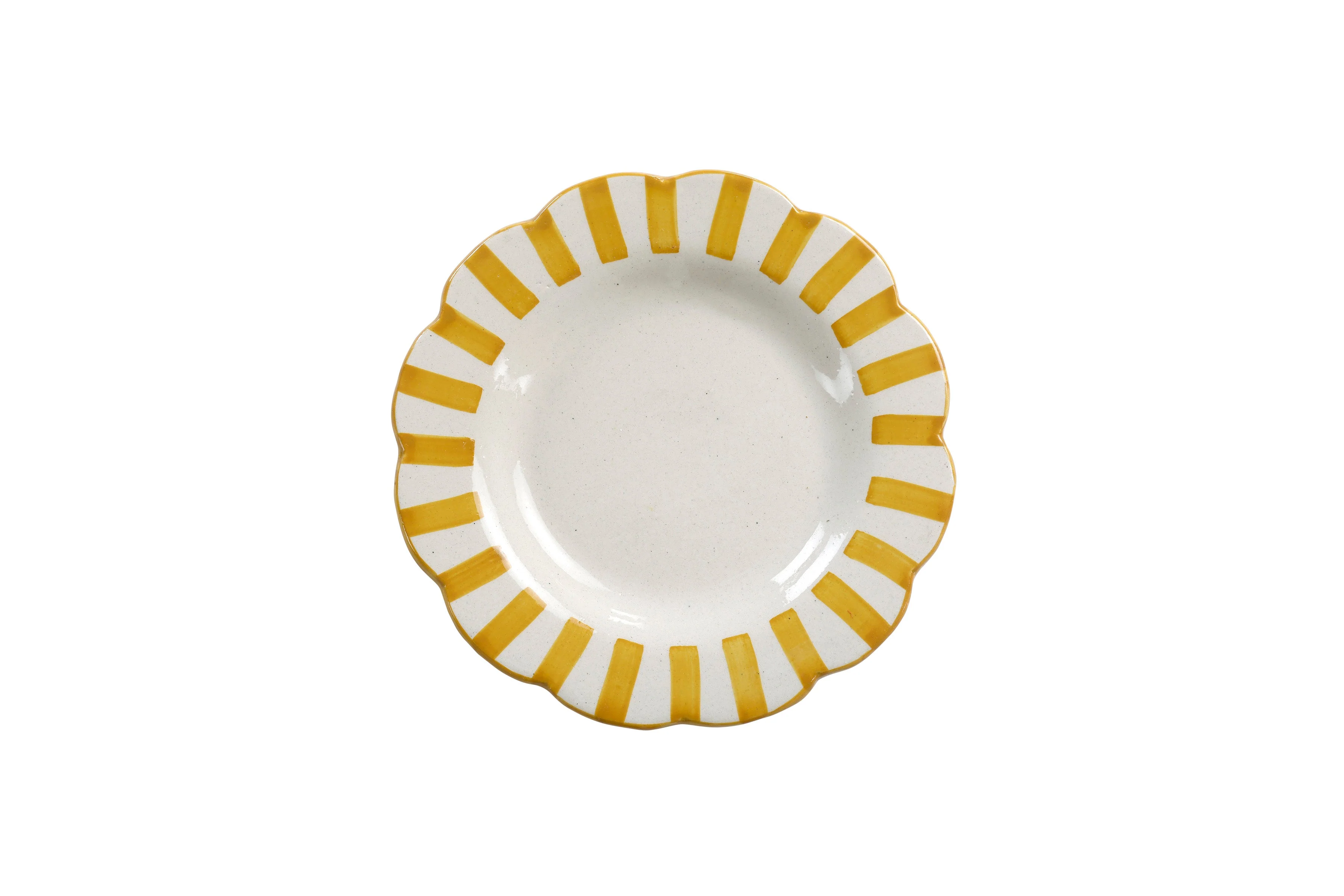 Ceramic stripe Salad Plate, Yellow- 8.25x 8.25 x 1.25 Inches ( Set of 2 ) - Image 2