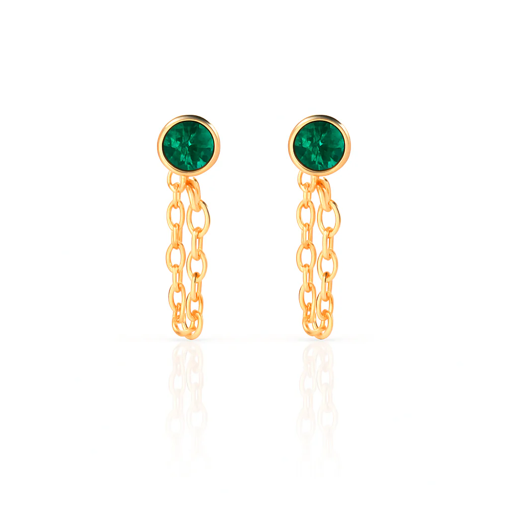Chain Huggie Hoop Earrings - Image 10