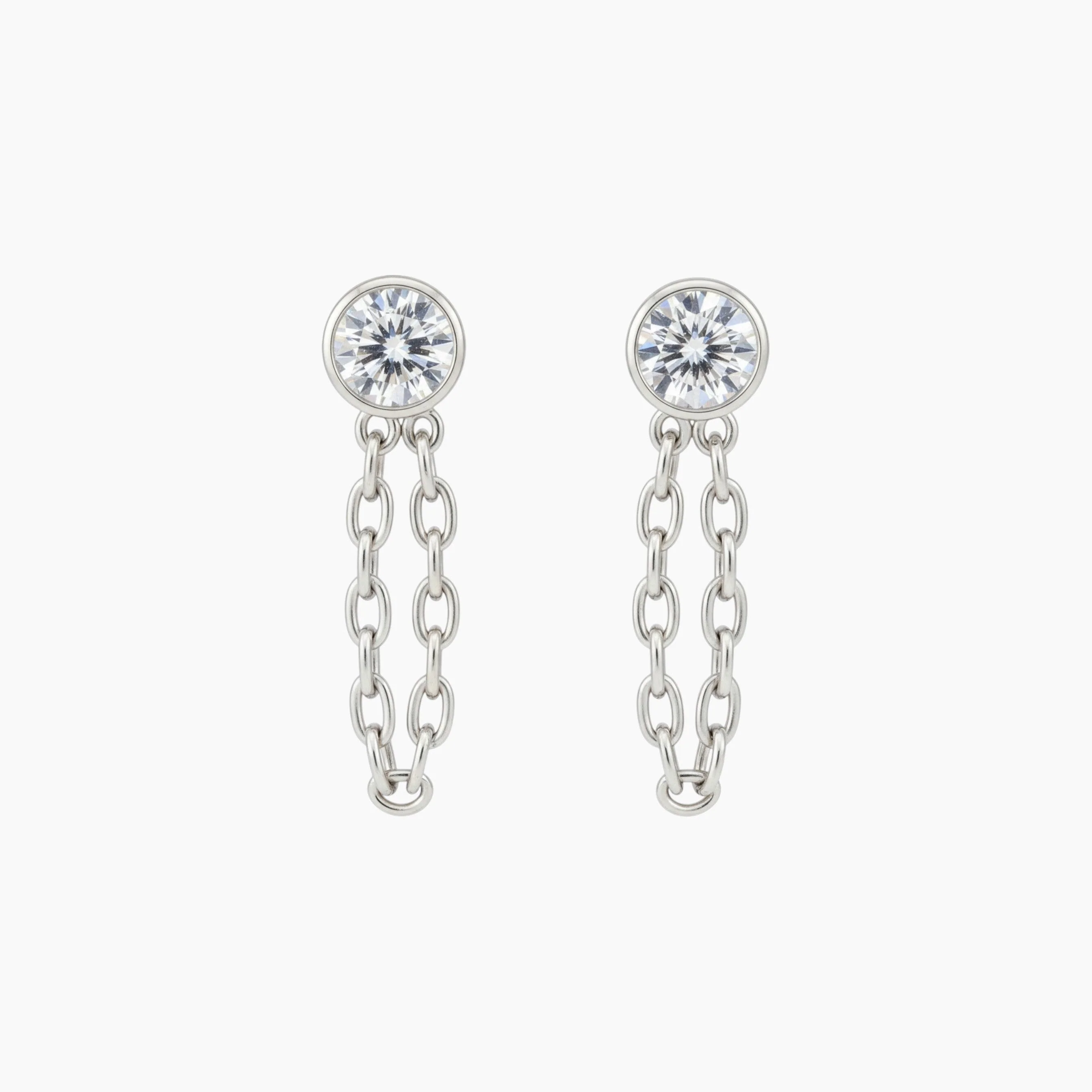 Chain Huggie Hoop Earrings - Image 14