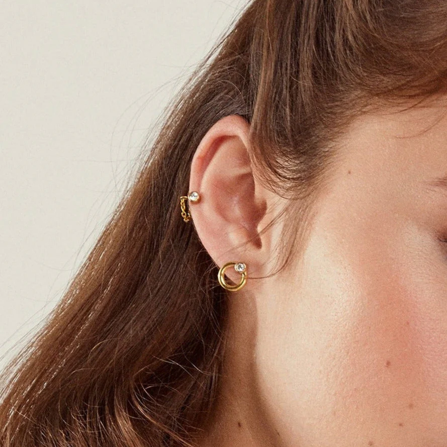 Chain Huggie Hoop Earrings - Image 26