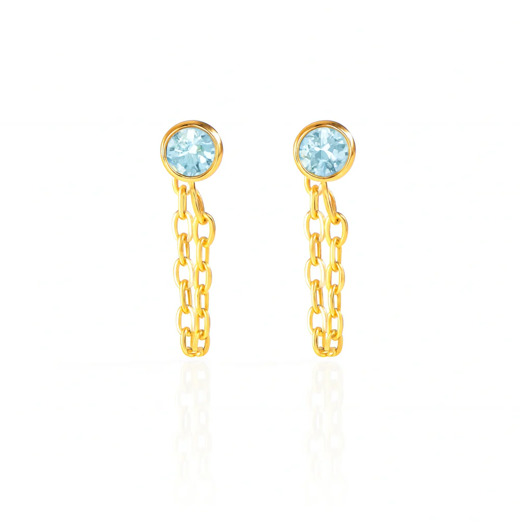 Chain Huggie Hoop Earrings - Image 7