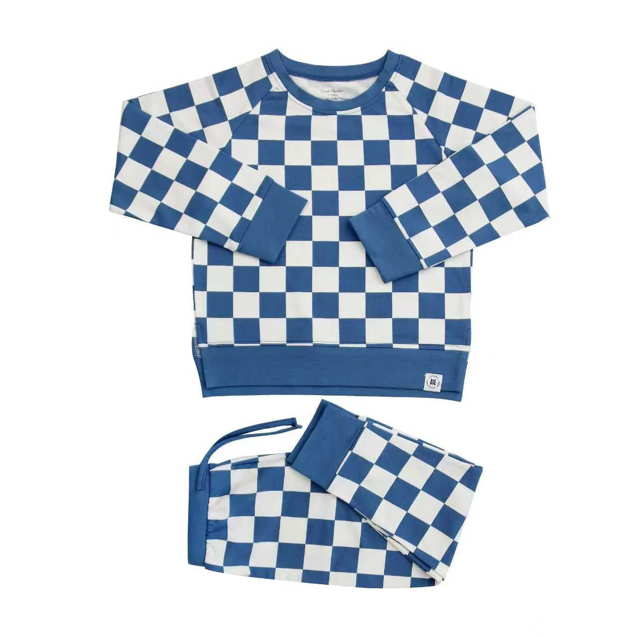 Checker Moody Blue Crew Neck Jogger Set - Image 2