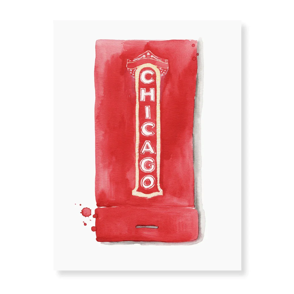 Chicago Matchbook Watercolor Print