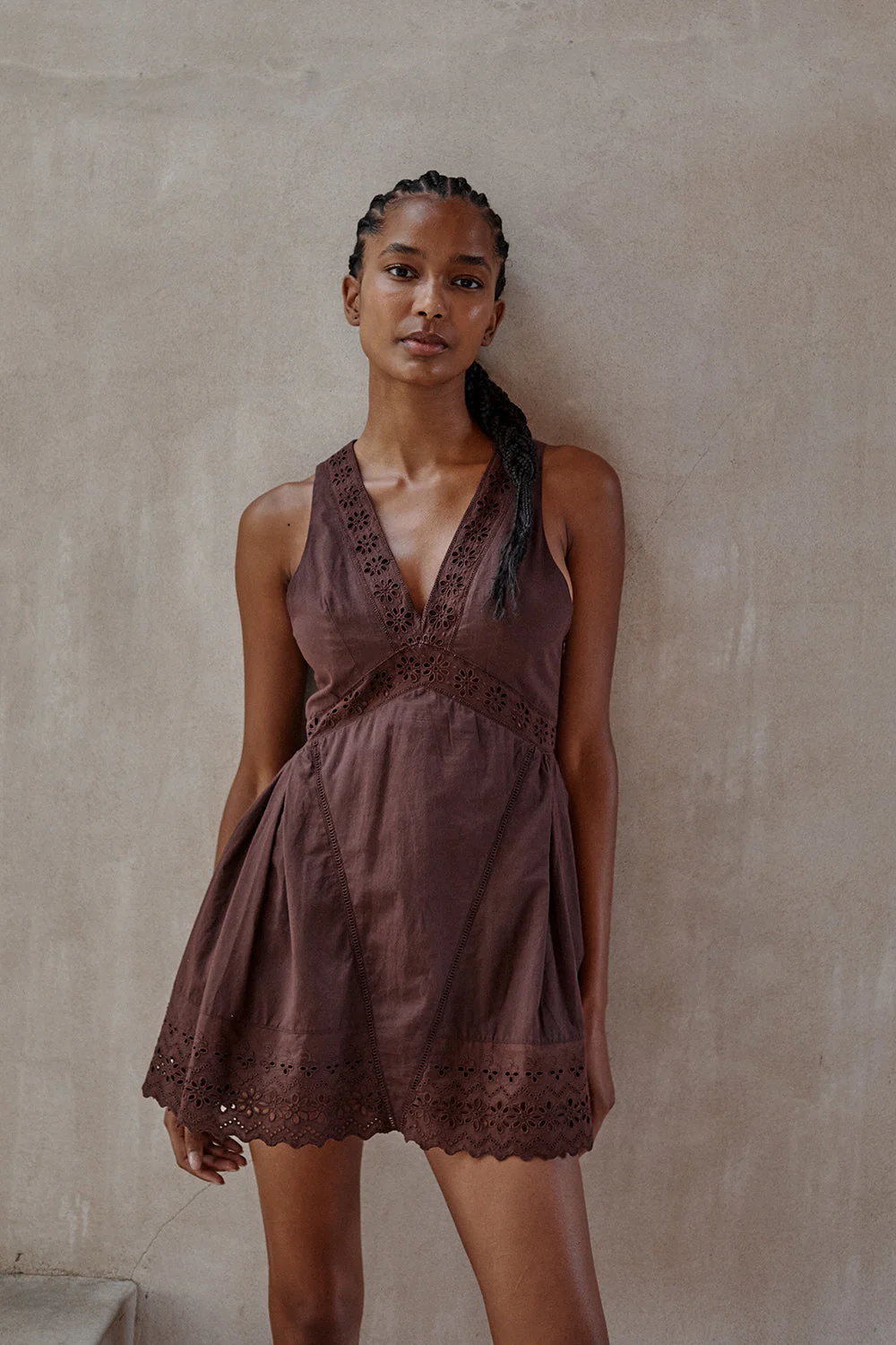 MISA Los Angeles - Cicely Dress - Brown Eyelet - Image 2