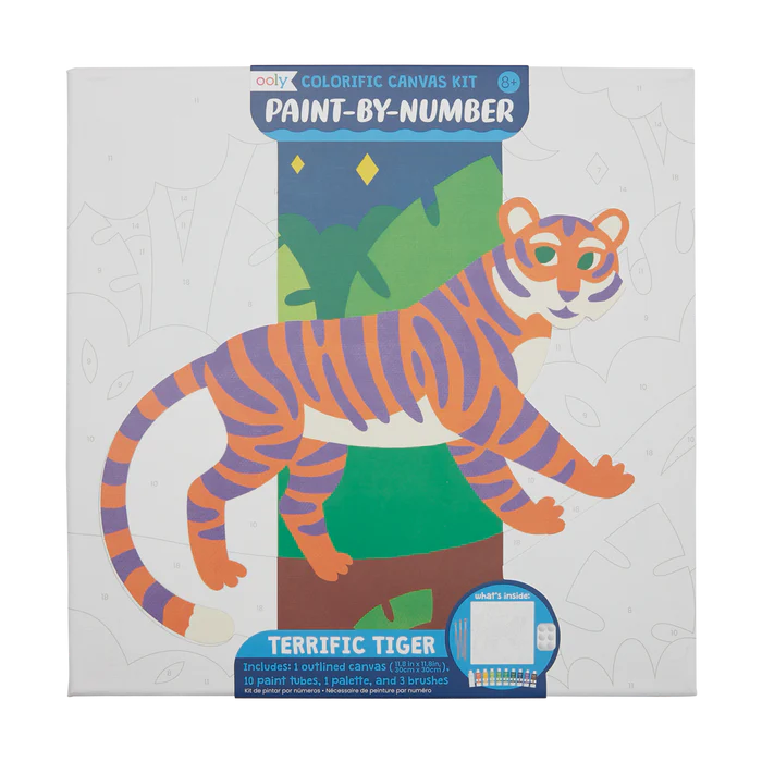 Colorific Canvas Paint By Number Kit: Terrific Tiger