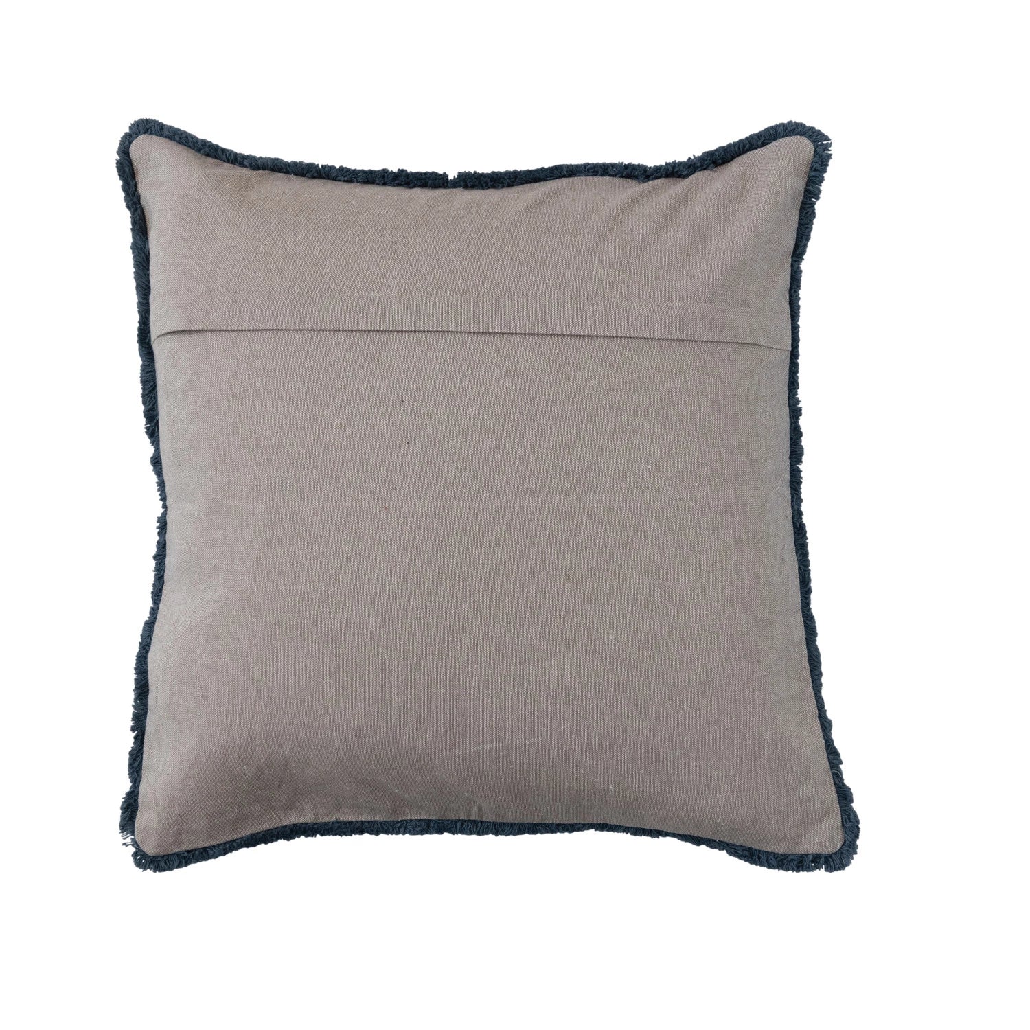 Cotton Slub Printed Pillow w/ Chambray Back - Image 3