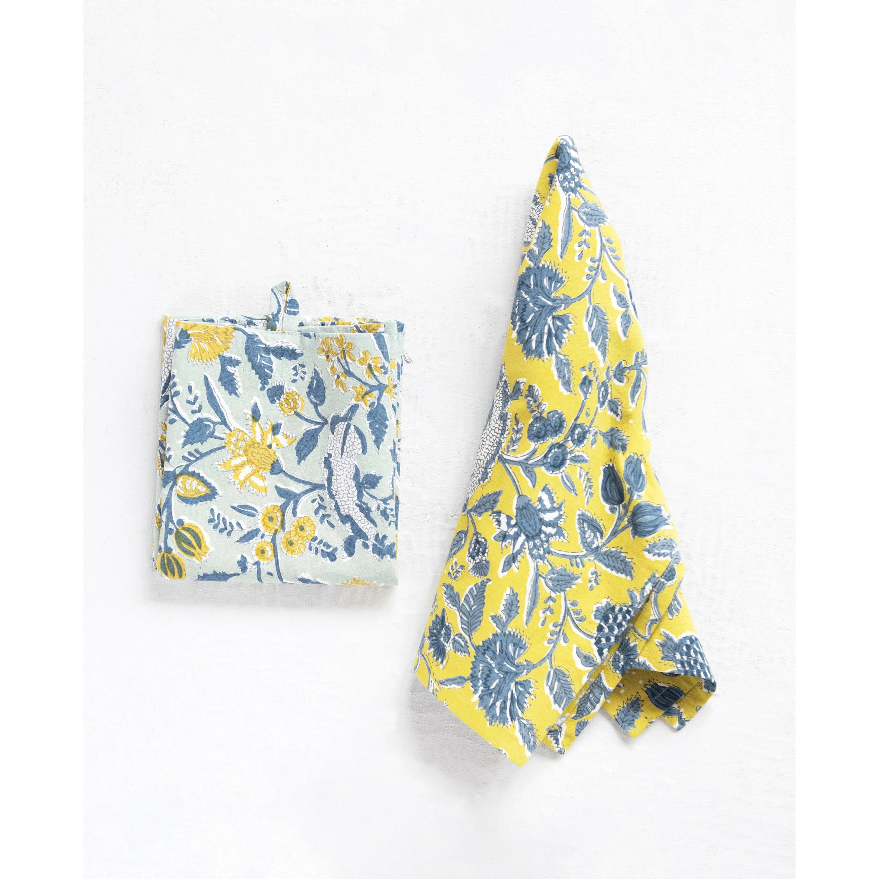 Cotton Tea Towel with Floral Pattern - Image 2