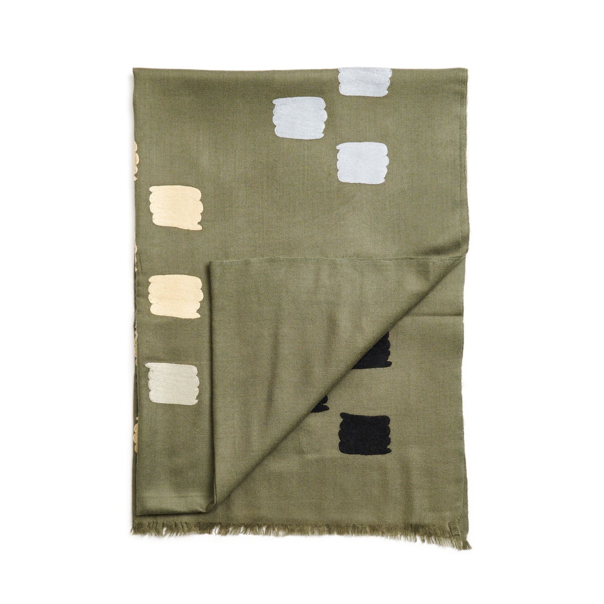 Dahlia Hand Embroidered Hand Woven Scarf - Image 9