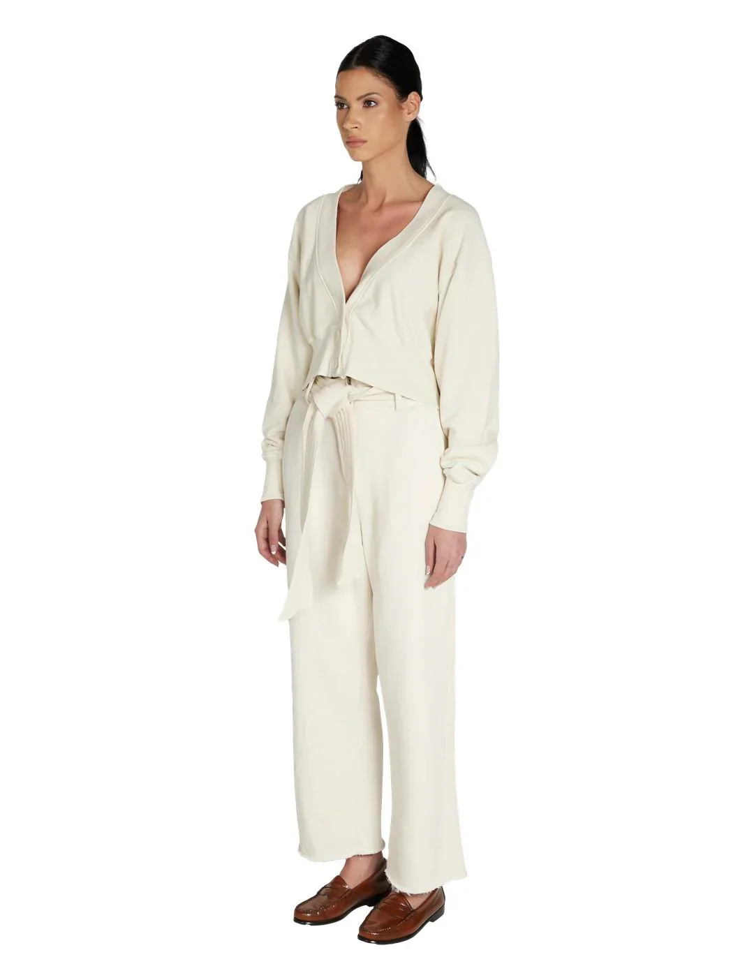 Les Tien - Diana Crop Cardigan - Ivory - Image 2