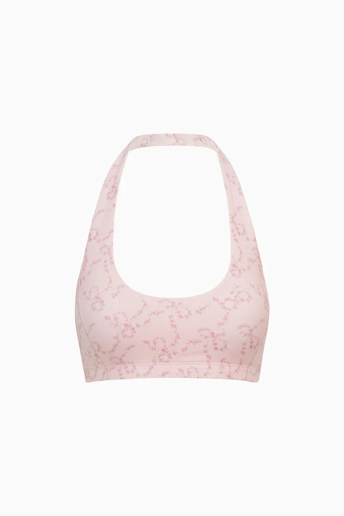 LoveShackFancy - Dierdra Floral Bow Print Active Bra - Peony Sugar - Image 6