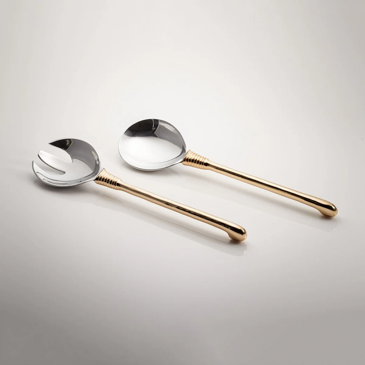 Djembe Salad Server Long Gold