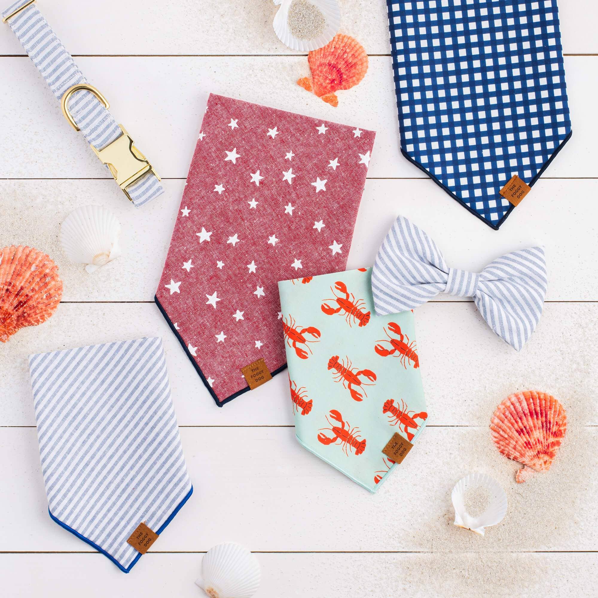 Dusty Blue Stripe Dog Bandana - Image 4