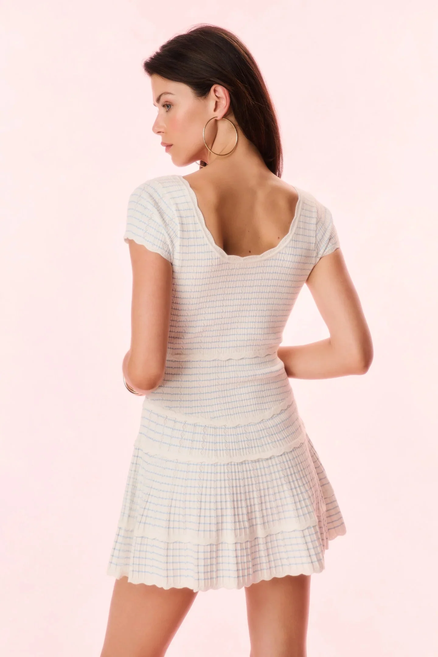LoveShackFancy - Elisavette Striped Stretch Knit Mini Dress - Sailor Stripes - Image 3